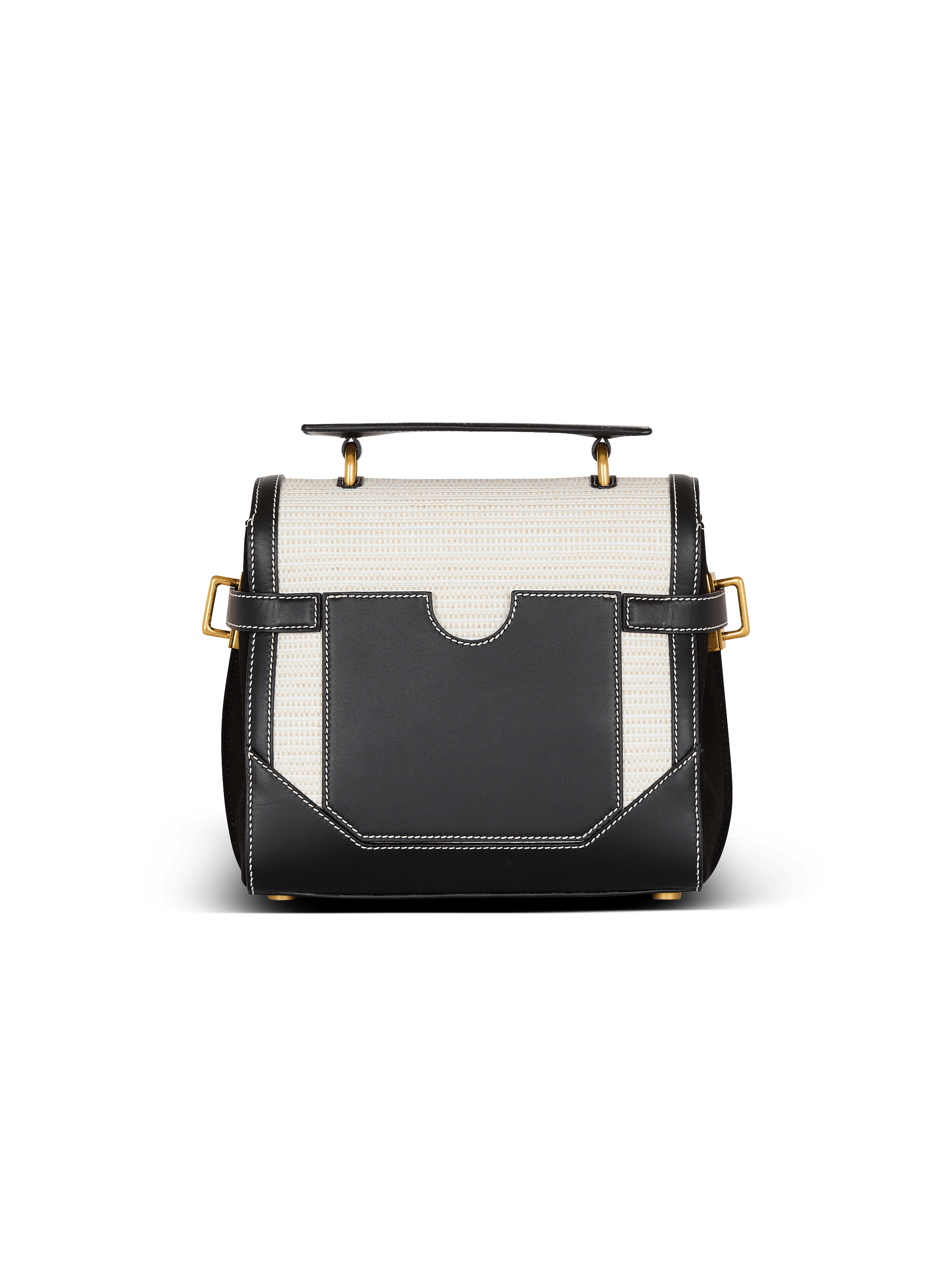 【Balmain】B-BUZZ 23-RAPHIA CANVAS&CALFSKIN◆EN0DB530TRHS Raffia B-Buzz 23 bag grey grey - Women | BALMAIN