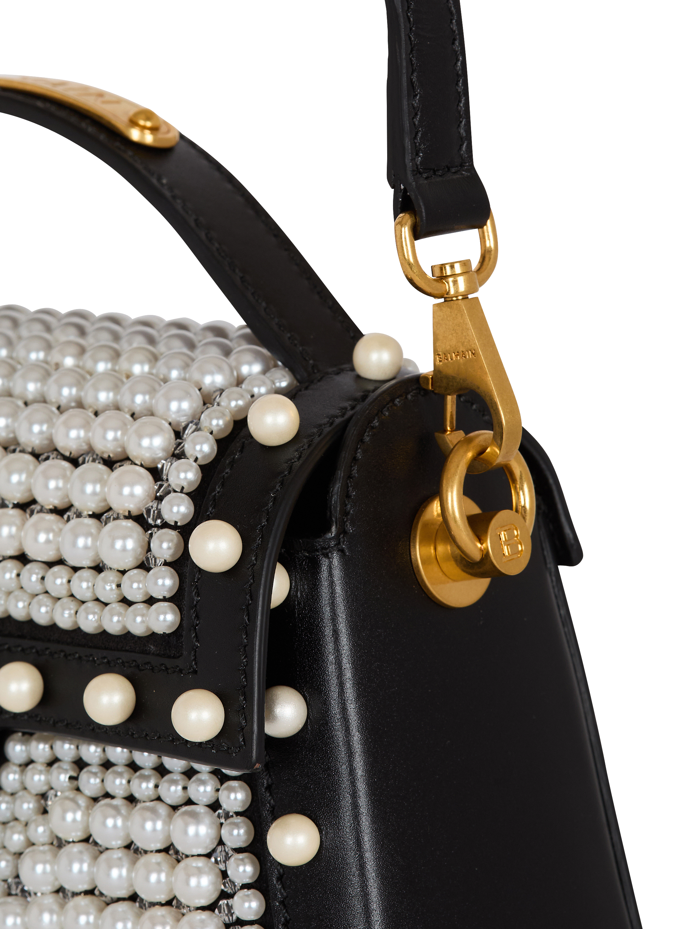 Balmain☆VIP価格  B-Buzz ダイナスティ バッグ B-Buzz Dynasty bag in leather and embroidered satin - Women