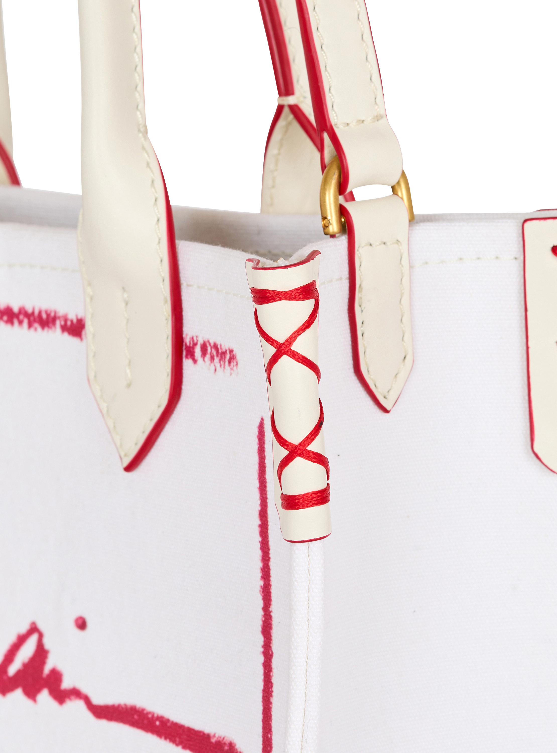 Small B-Army tote bag with Balmain Lipstick print - Women