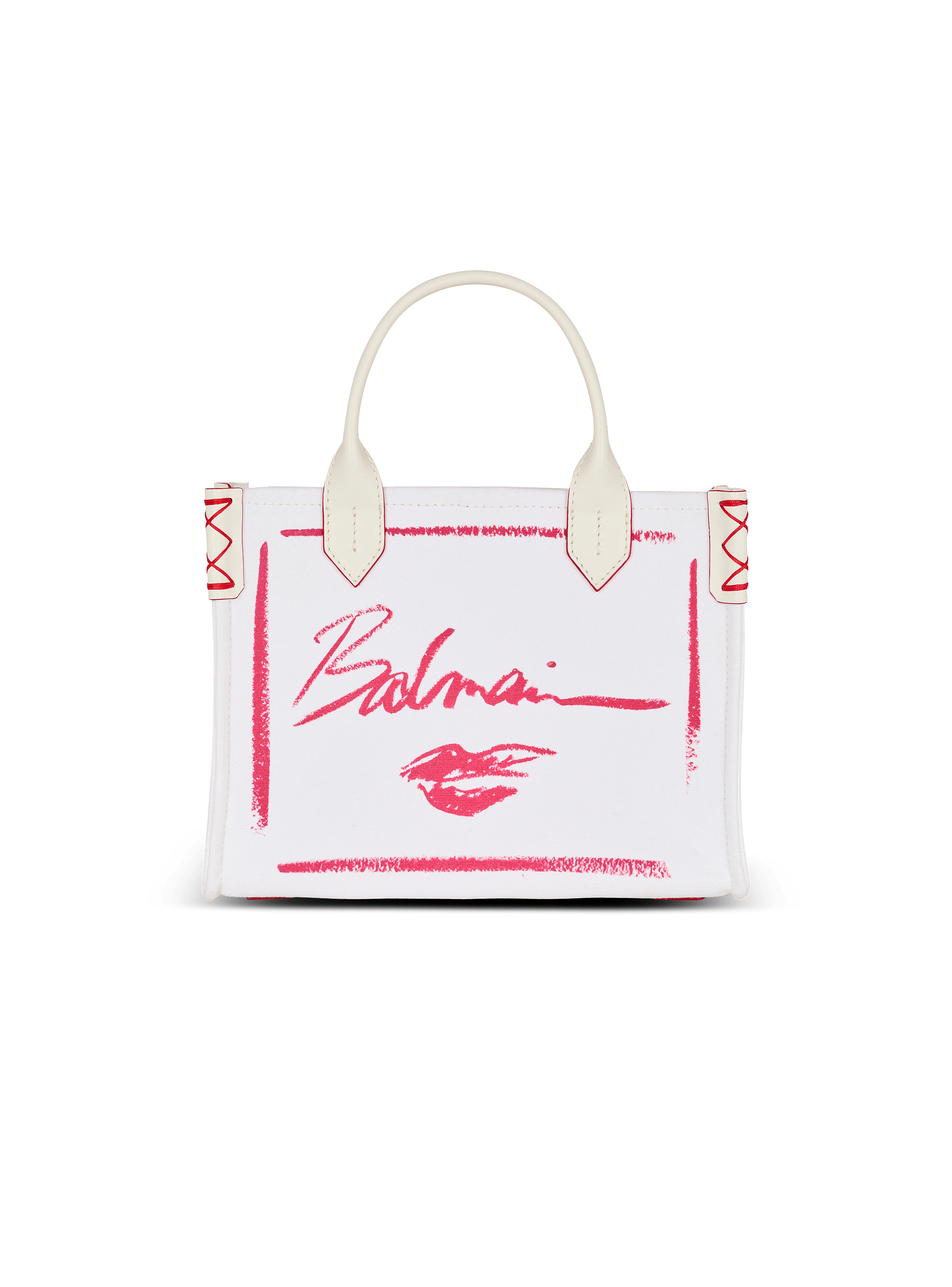 Small B-Army tote bag with Balmain Lipstick print