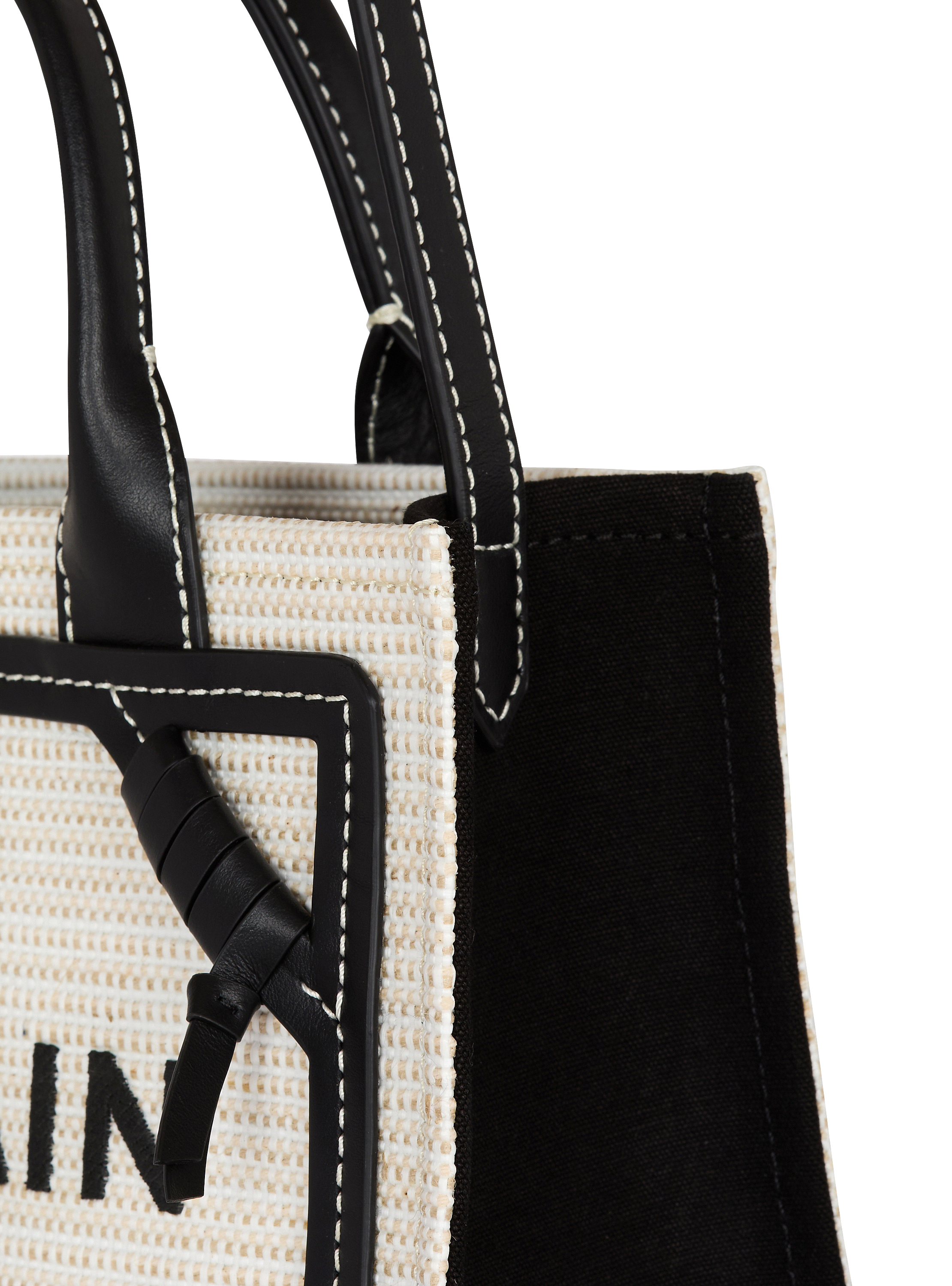 Small raffia B-Army tote bag