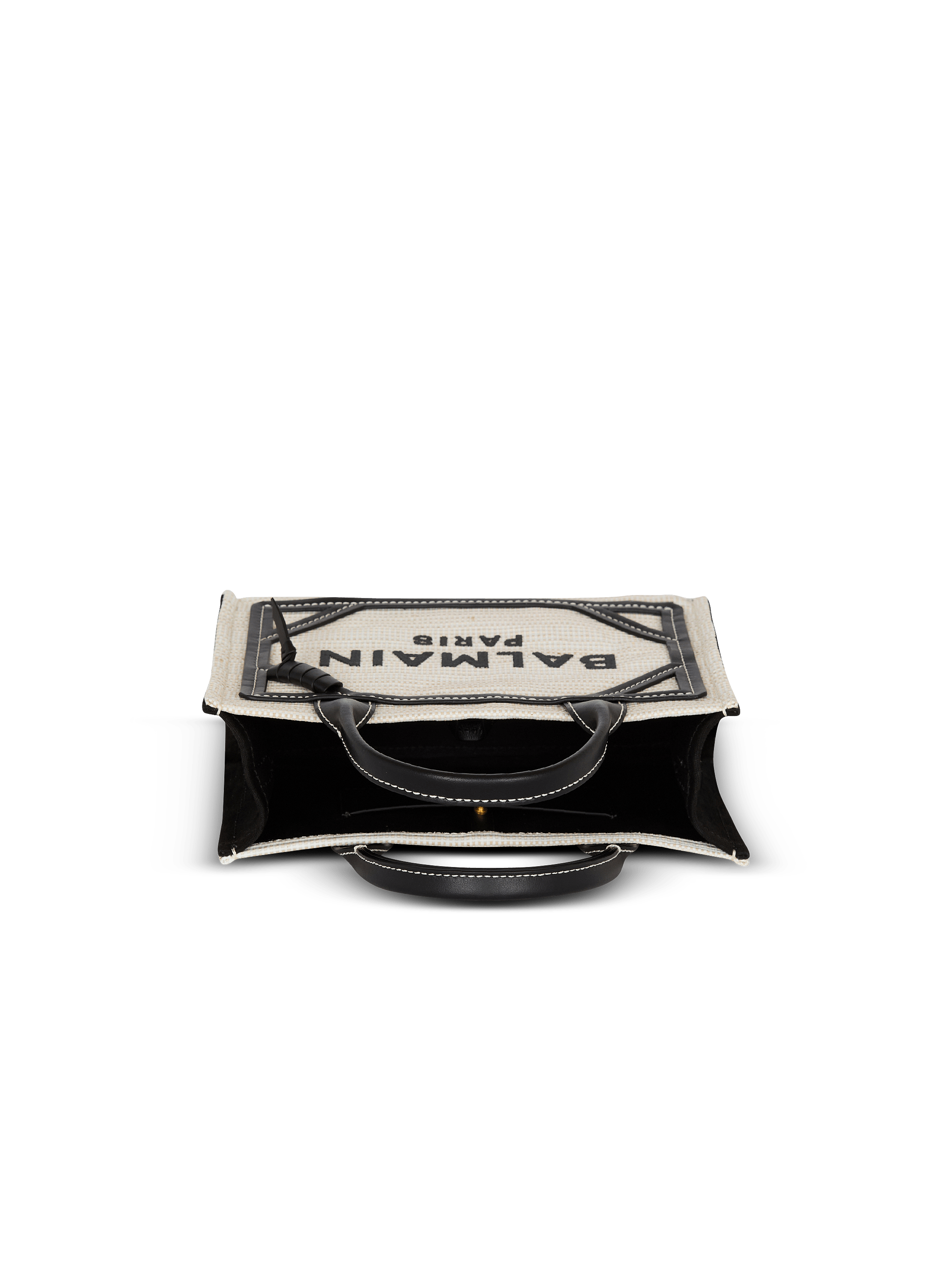 Small raffia B-Army tote bag