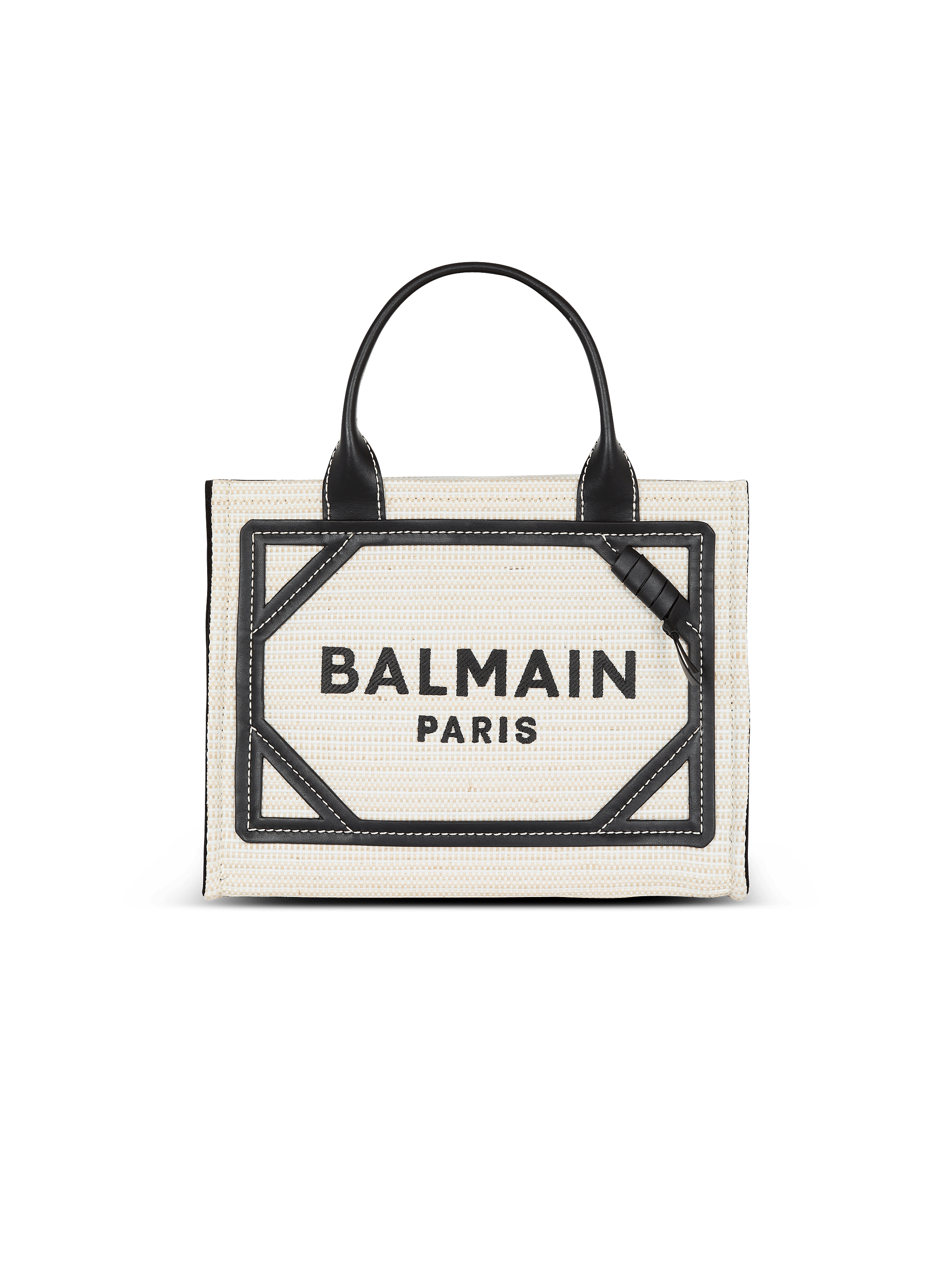 Small raffia B-Army tote bag