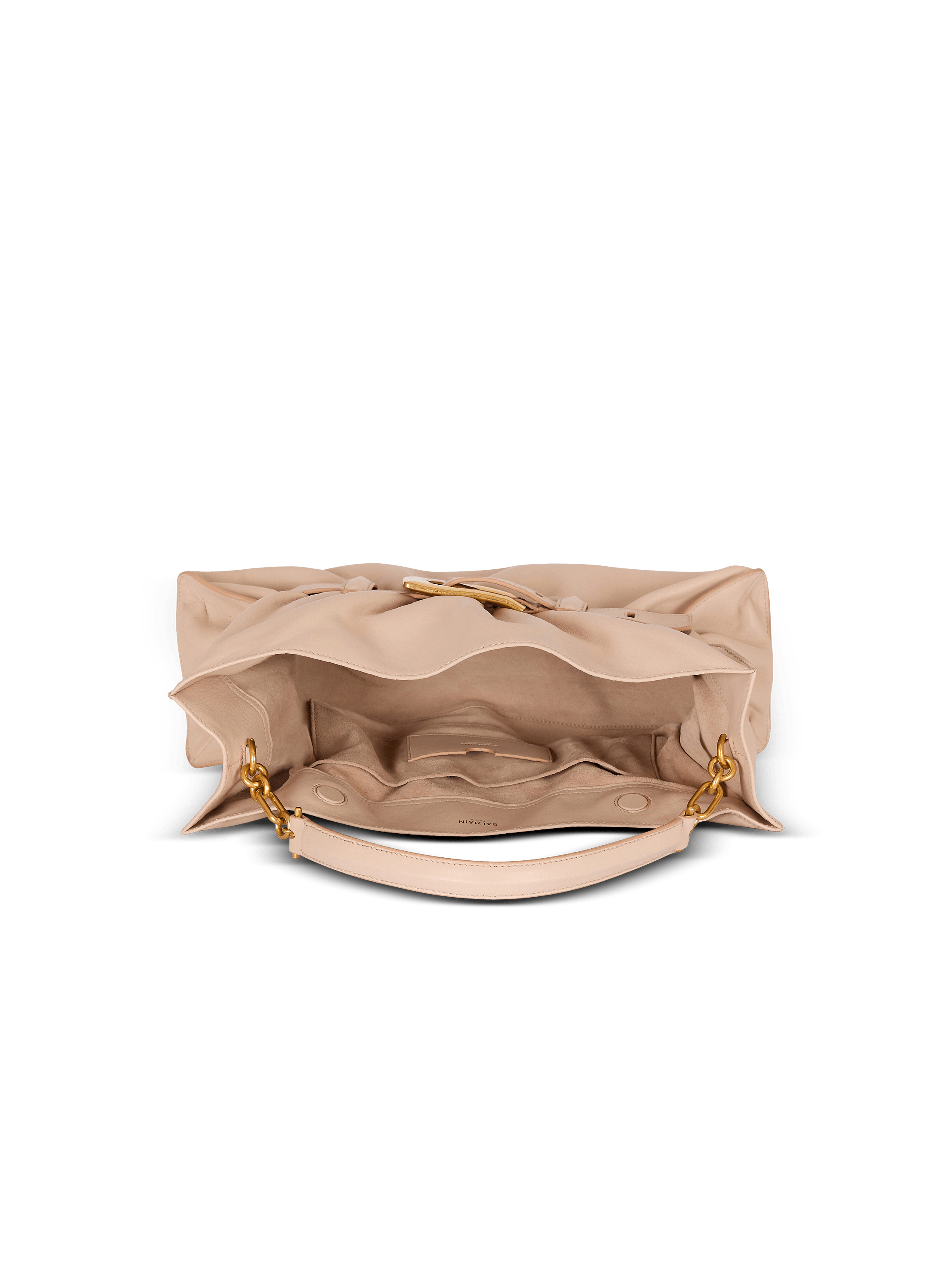 Calfskin Anthem Medium bag beige beige - Women | BALMAIN