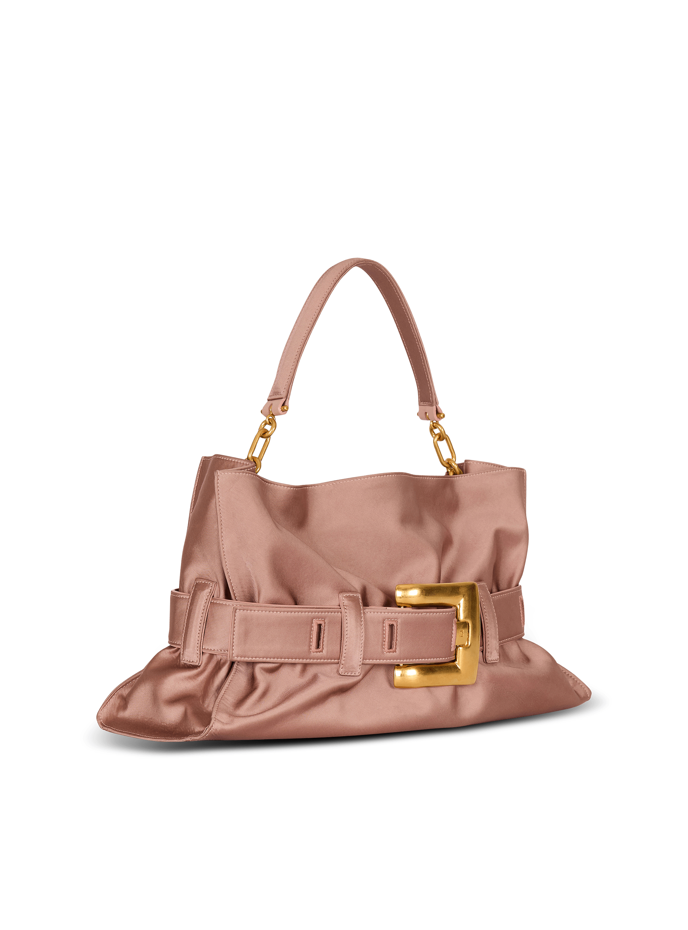 Satin Anthem Medium bag pink pink - Women | BALMAIN