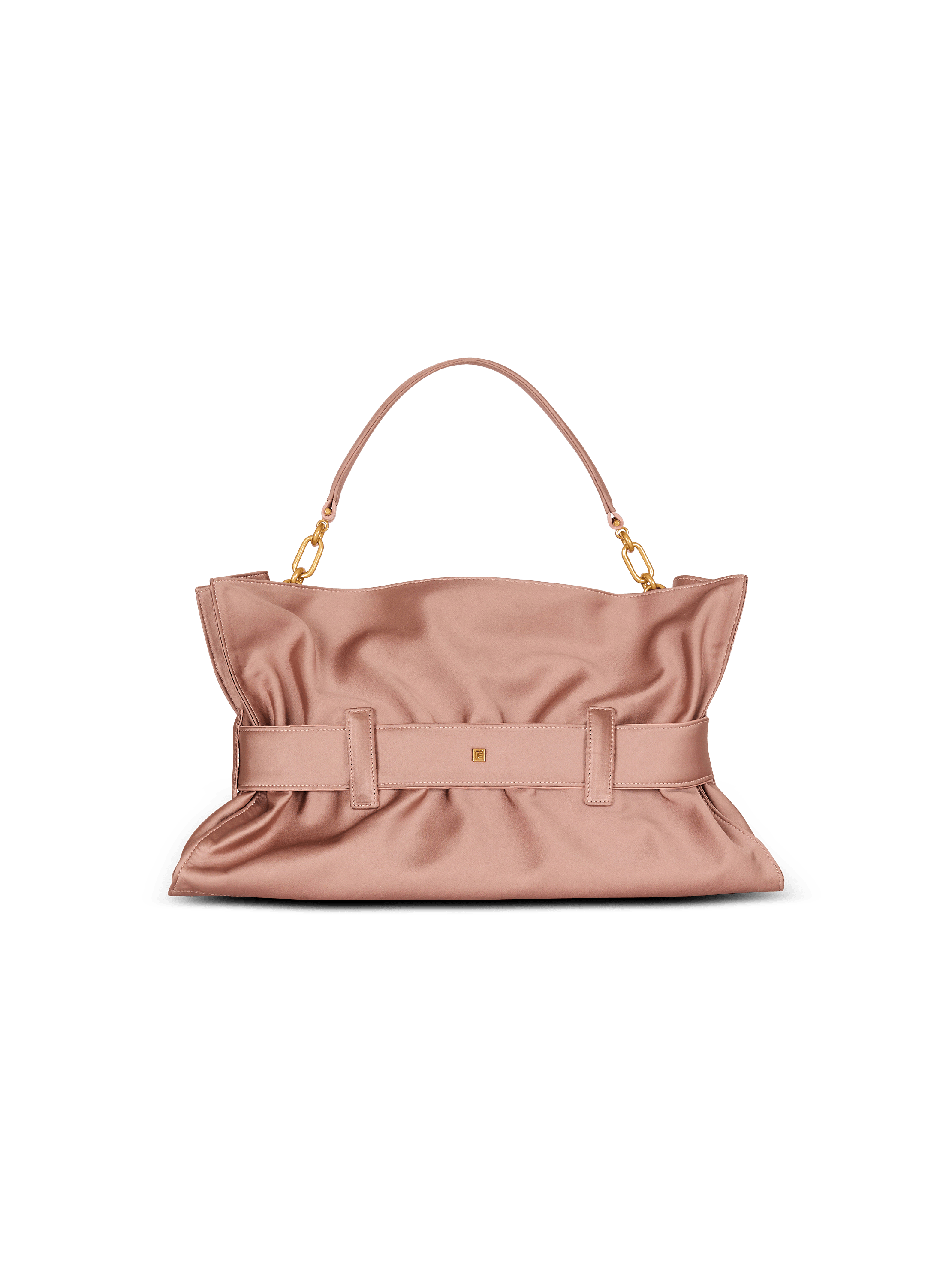 Satin Anthem Medium bag pink pink - Women | BALMAIN