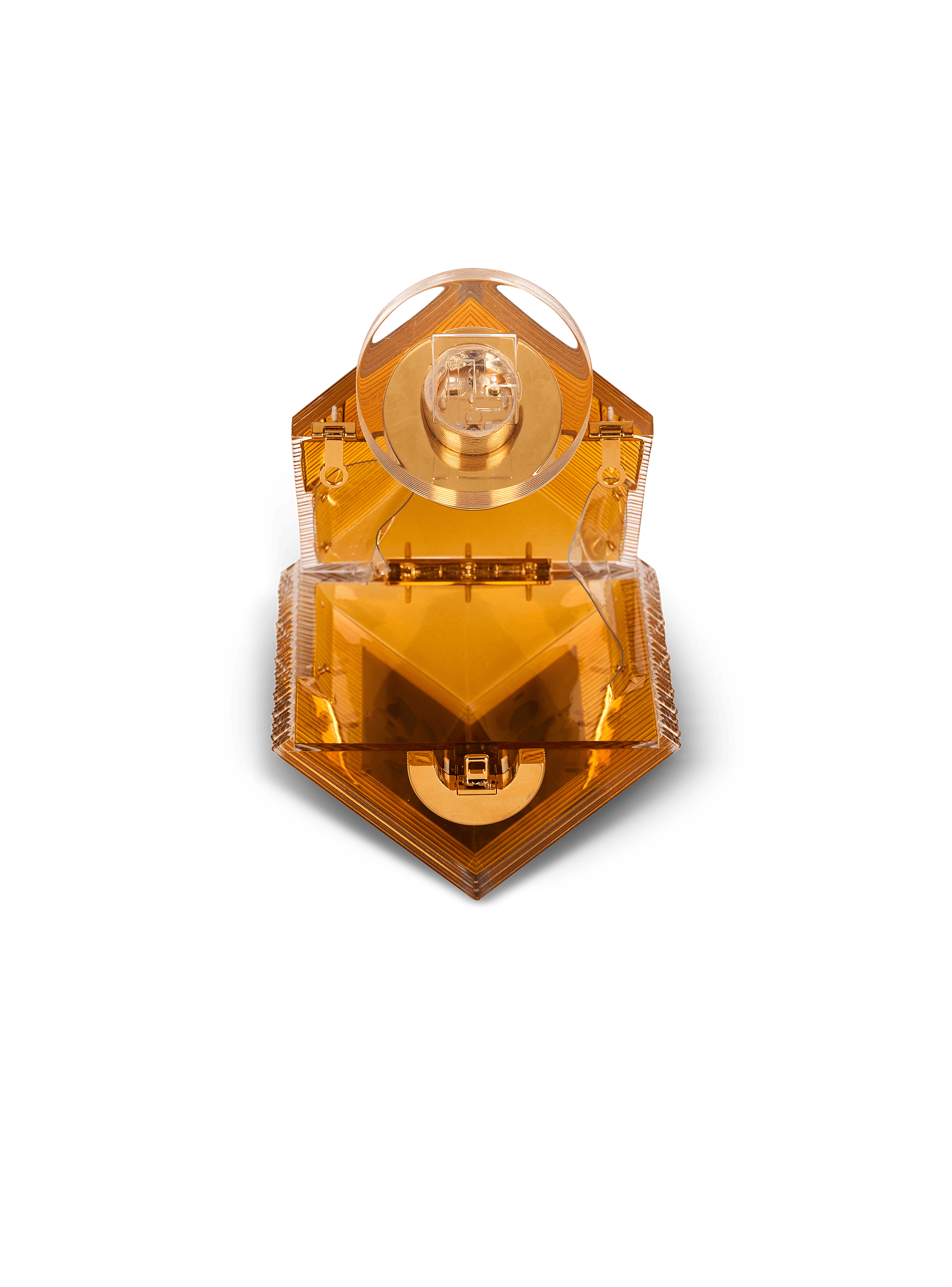 Perfume minaudière in resin and brass