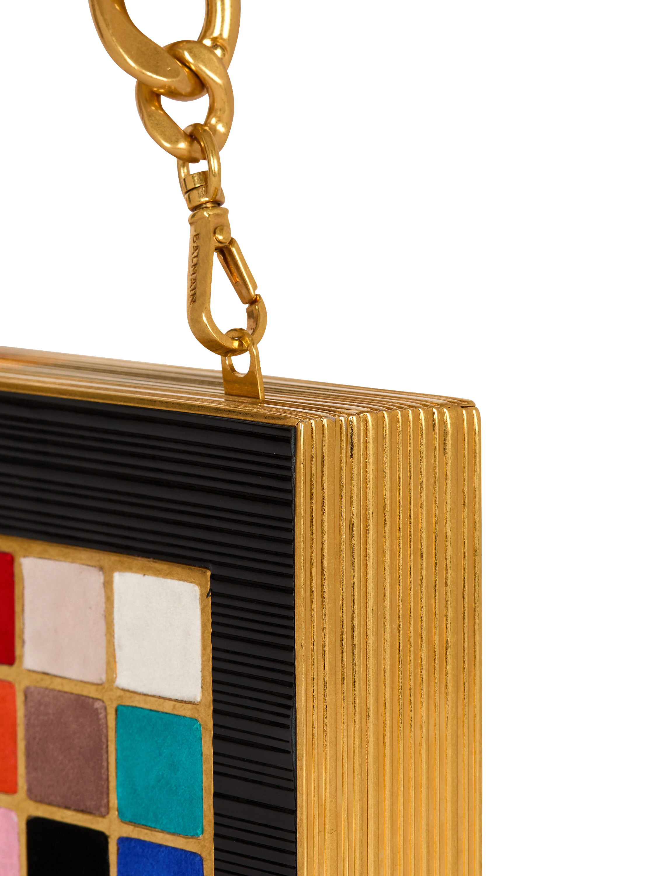 Pochette Make-up aus Messing und Leder 
