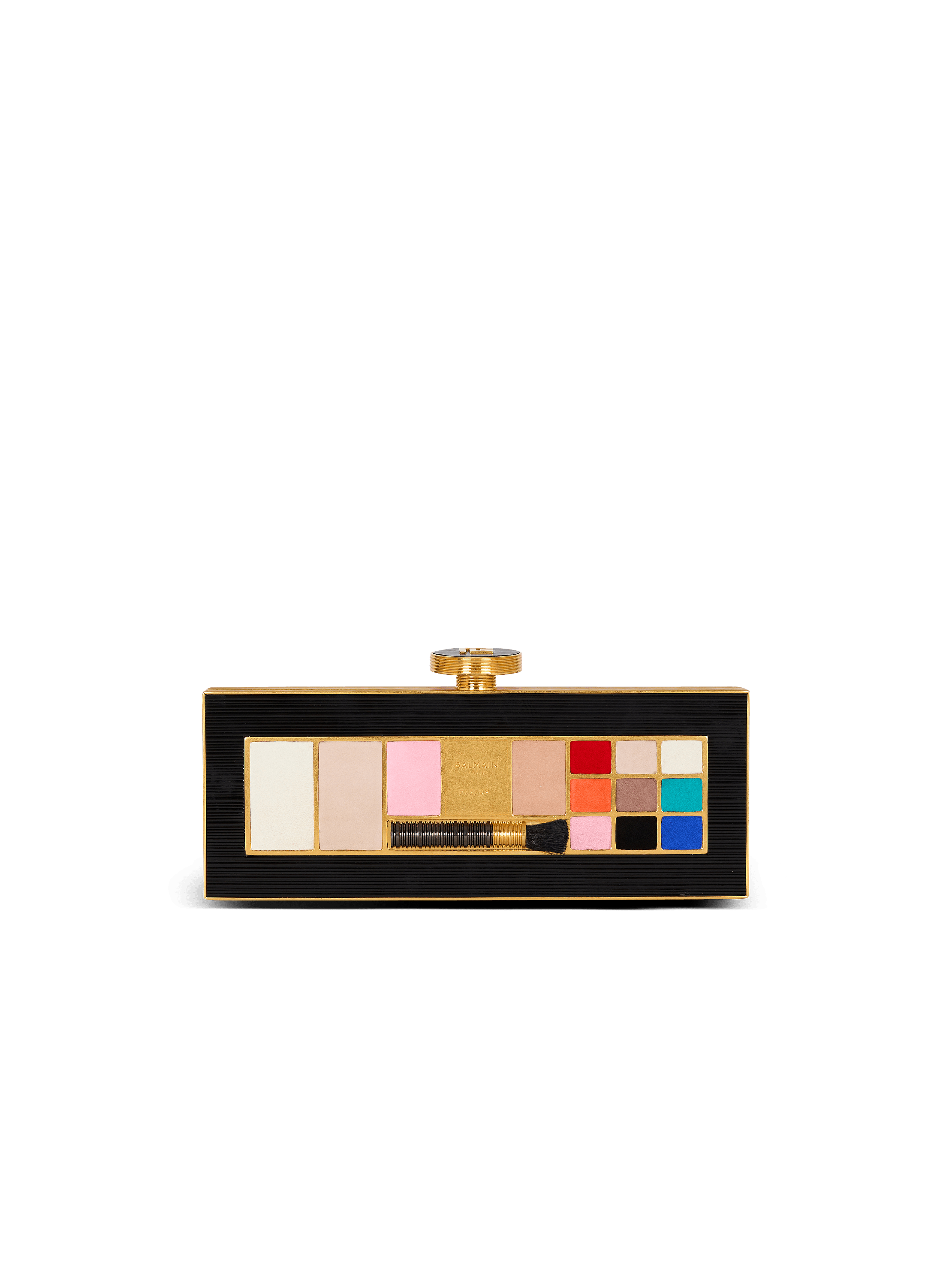 Pochette Make-up aus Messing und Leder 