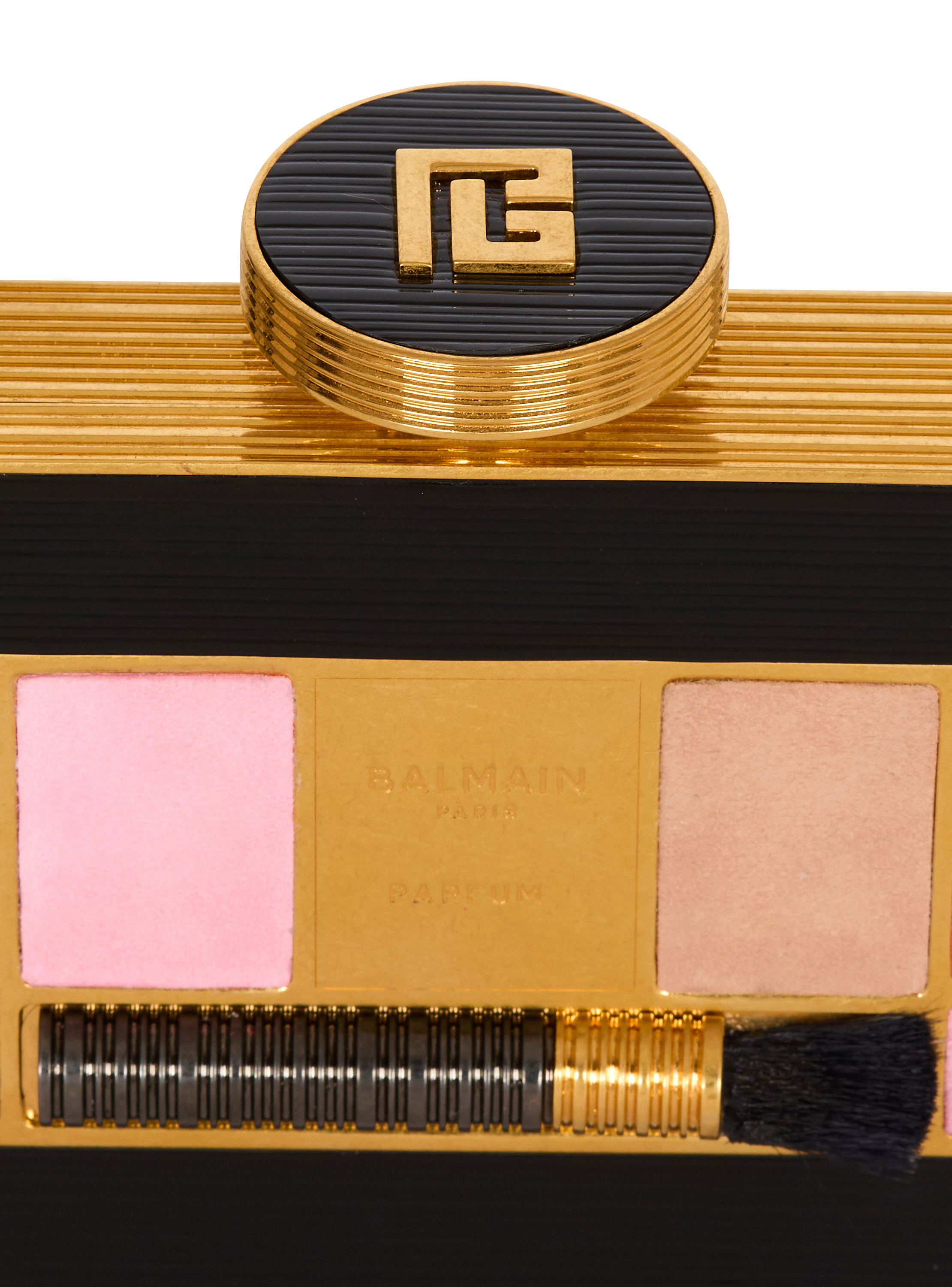 Pochette Make-up aus Messing und Leder 