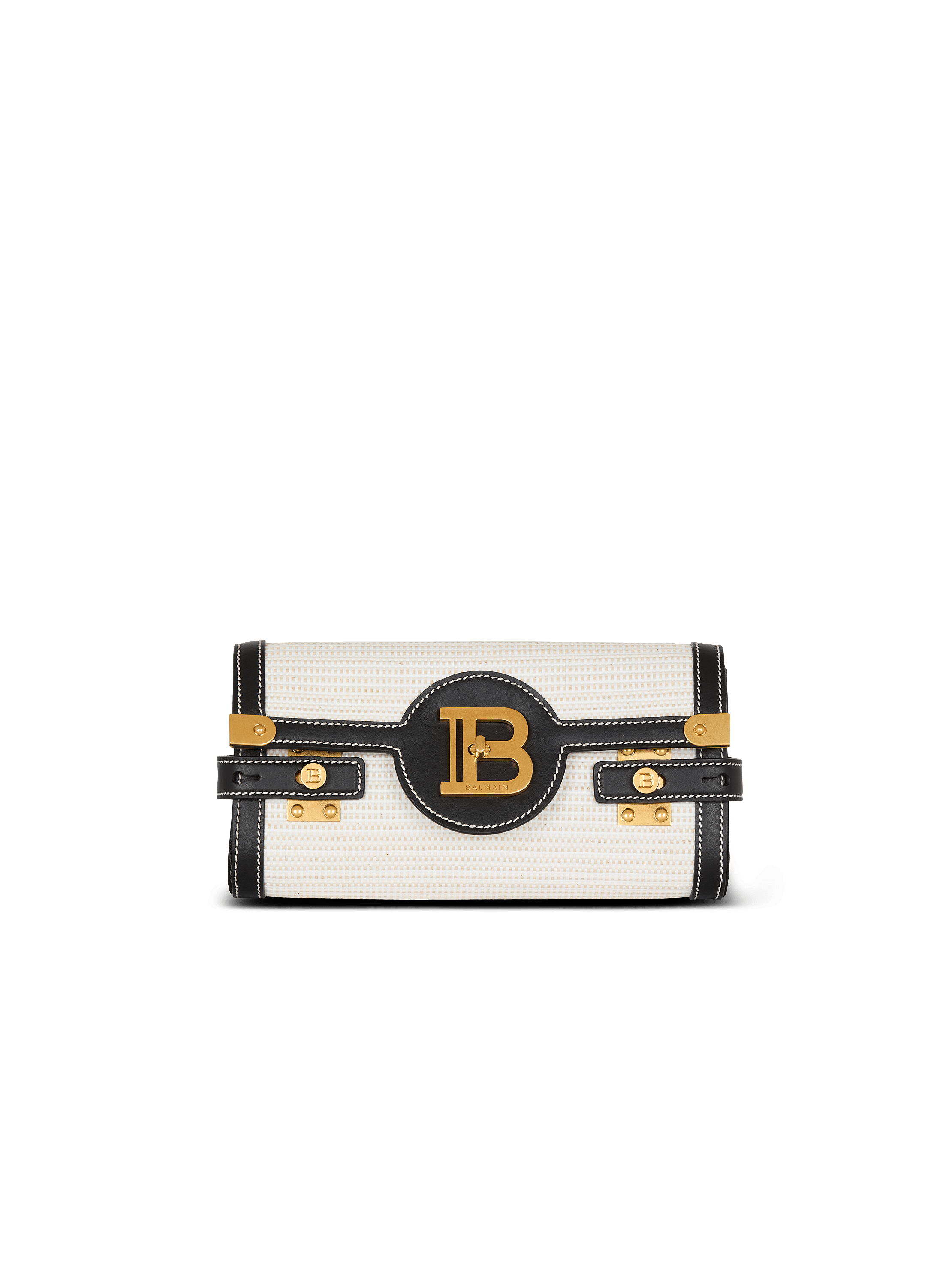B-Buzz pouch 23-raffia & calfskin