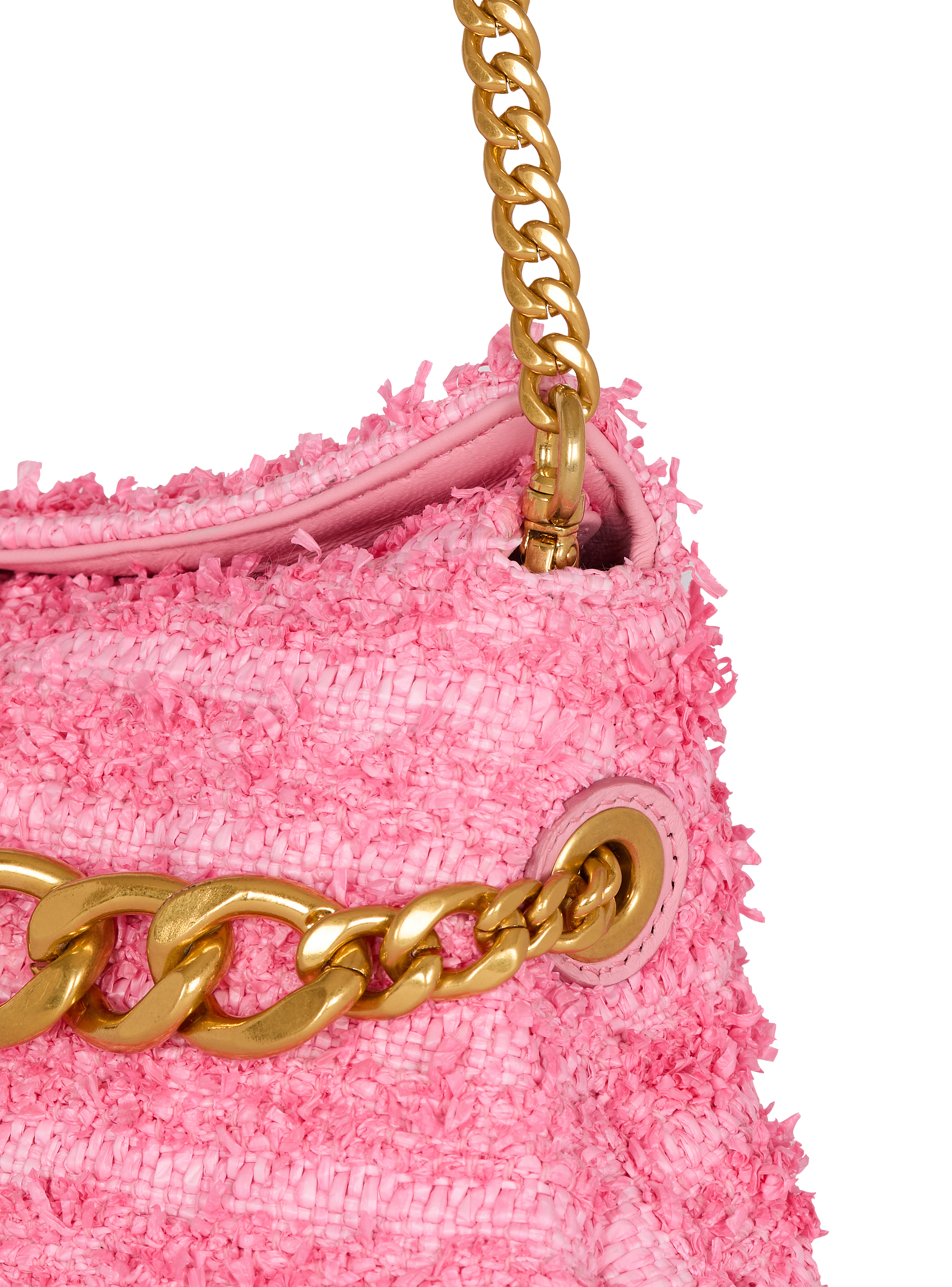 1945 ラフィア ロゴ ツイード クラッチバッグ 1945 ソフト ツイード調ラフィア クラッチバッグ - Women | BALMAIN