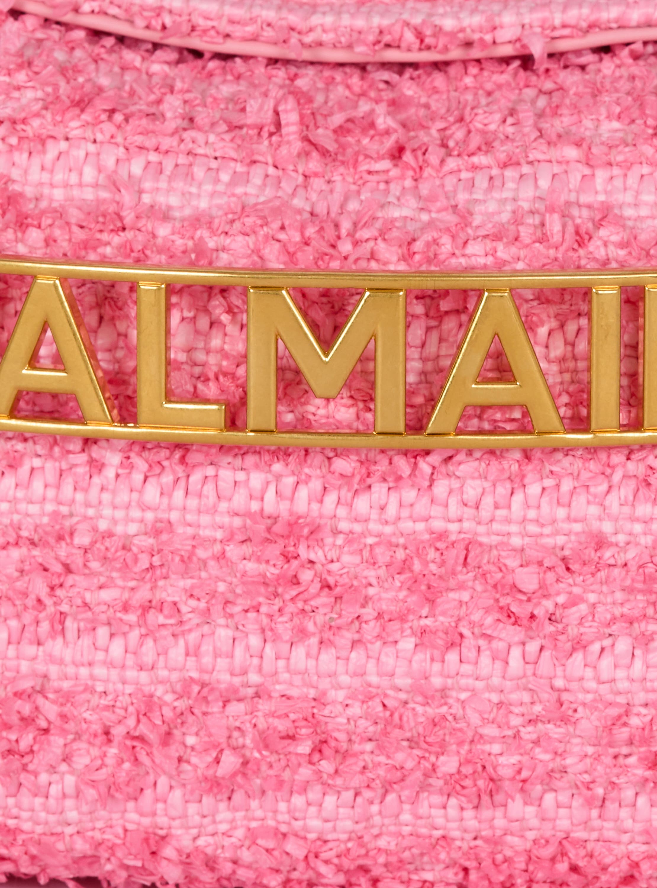 1945 ラフィア ロゴ ツイード クラッチバッグ 1945 ソフト ツイード調ラフィア クラッチバッグ - Women | BALMAIN