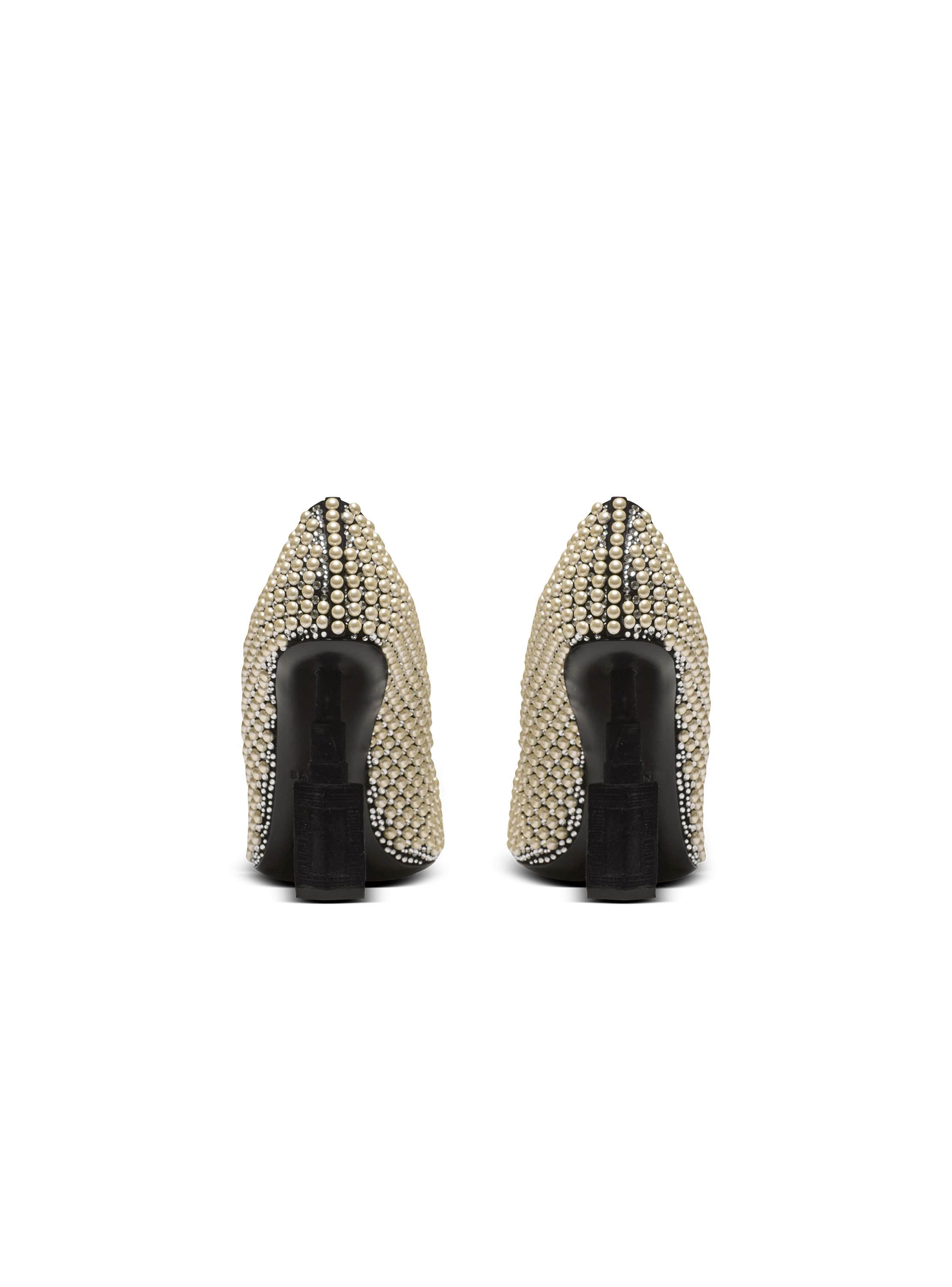 Pump lipstick-pearls on suede leather & brass