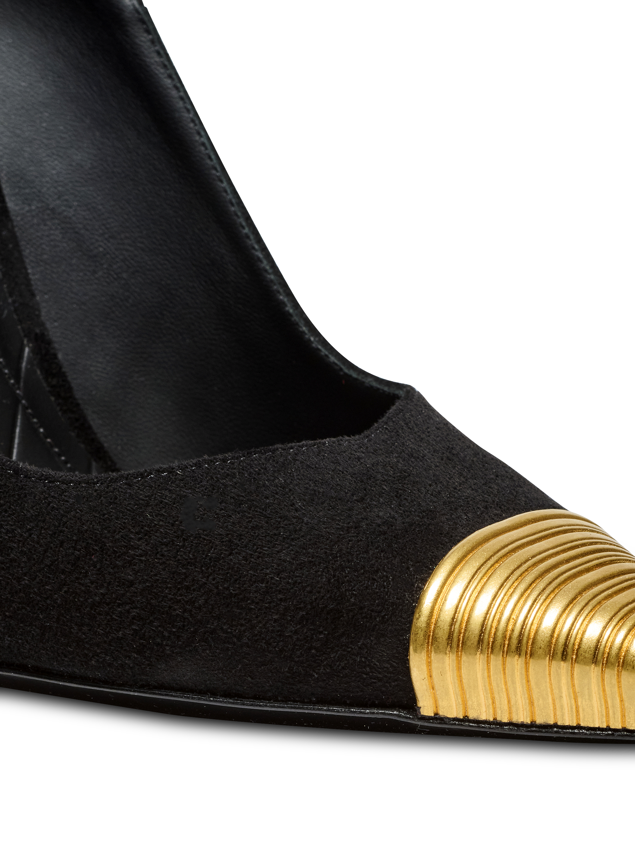 【送料&関税込】Balmain Suede Pumps Lipstick pumps in suede leather and brass black - Women