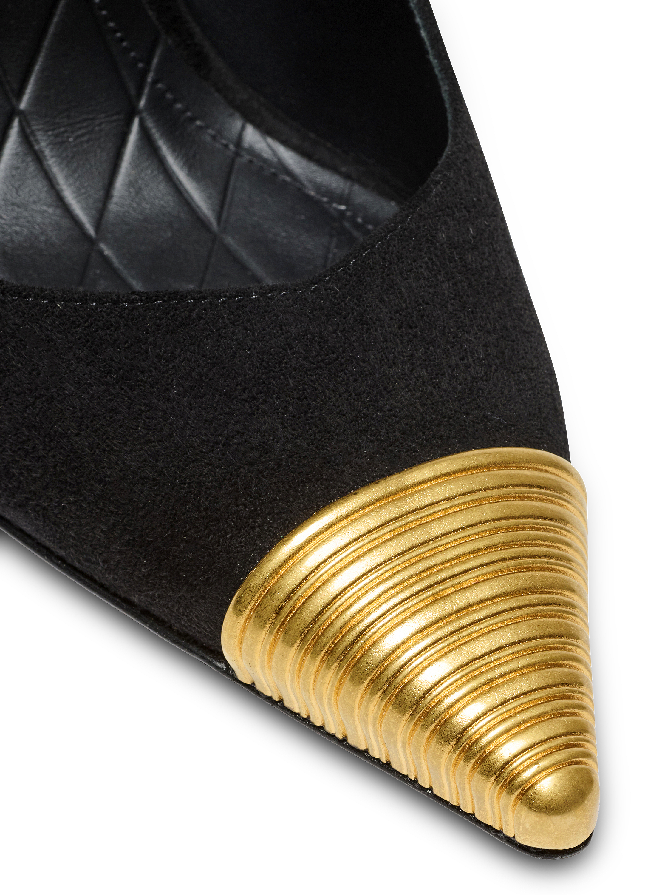【送料&関税込】Balmain Suede Pumps Lipstick pumps in suede leather and brass black - Women