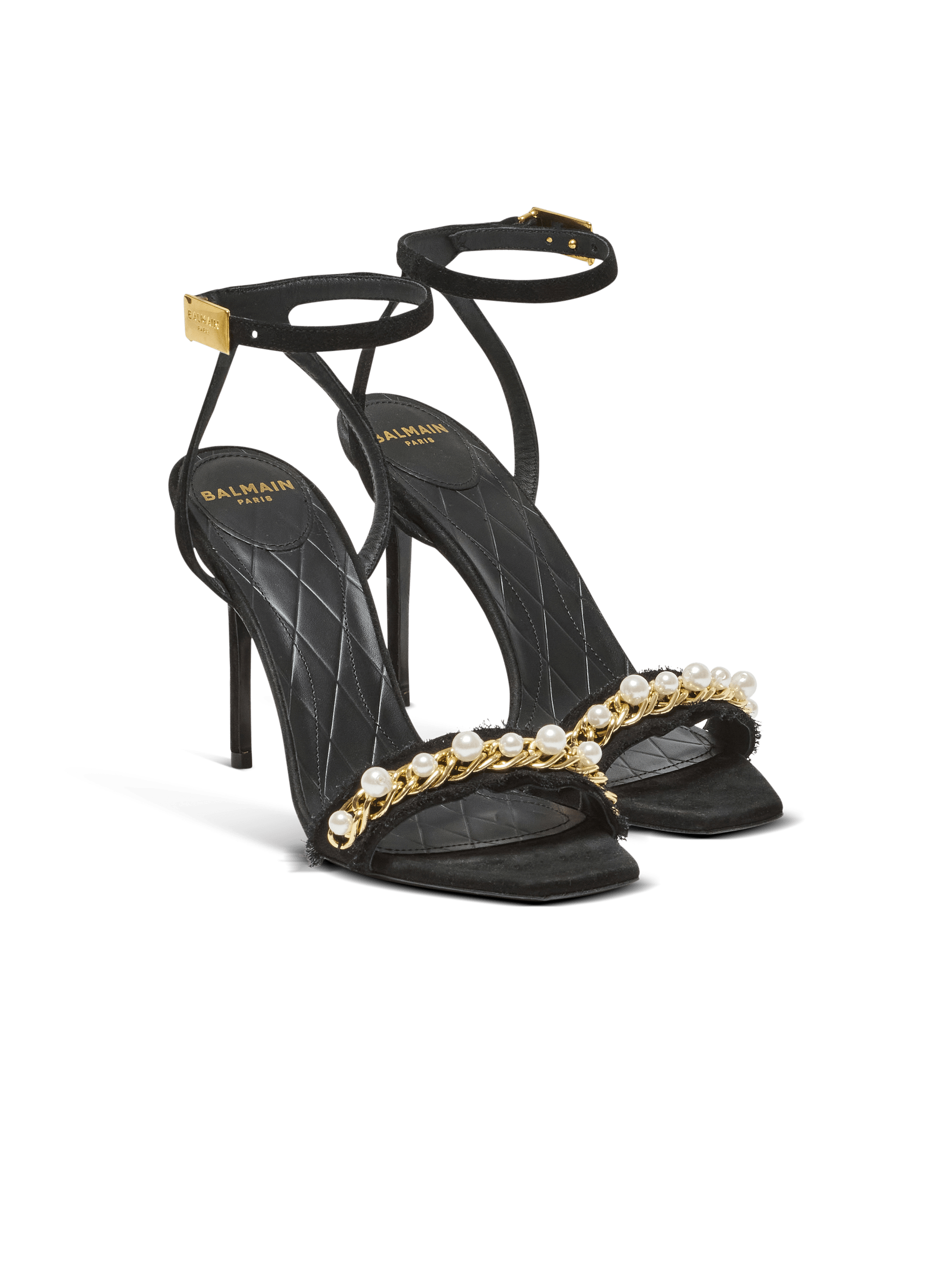 PB sandals in suede leather - Women | BALMAIN