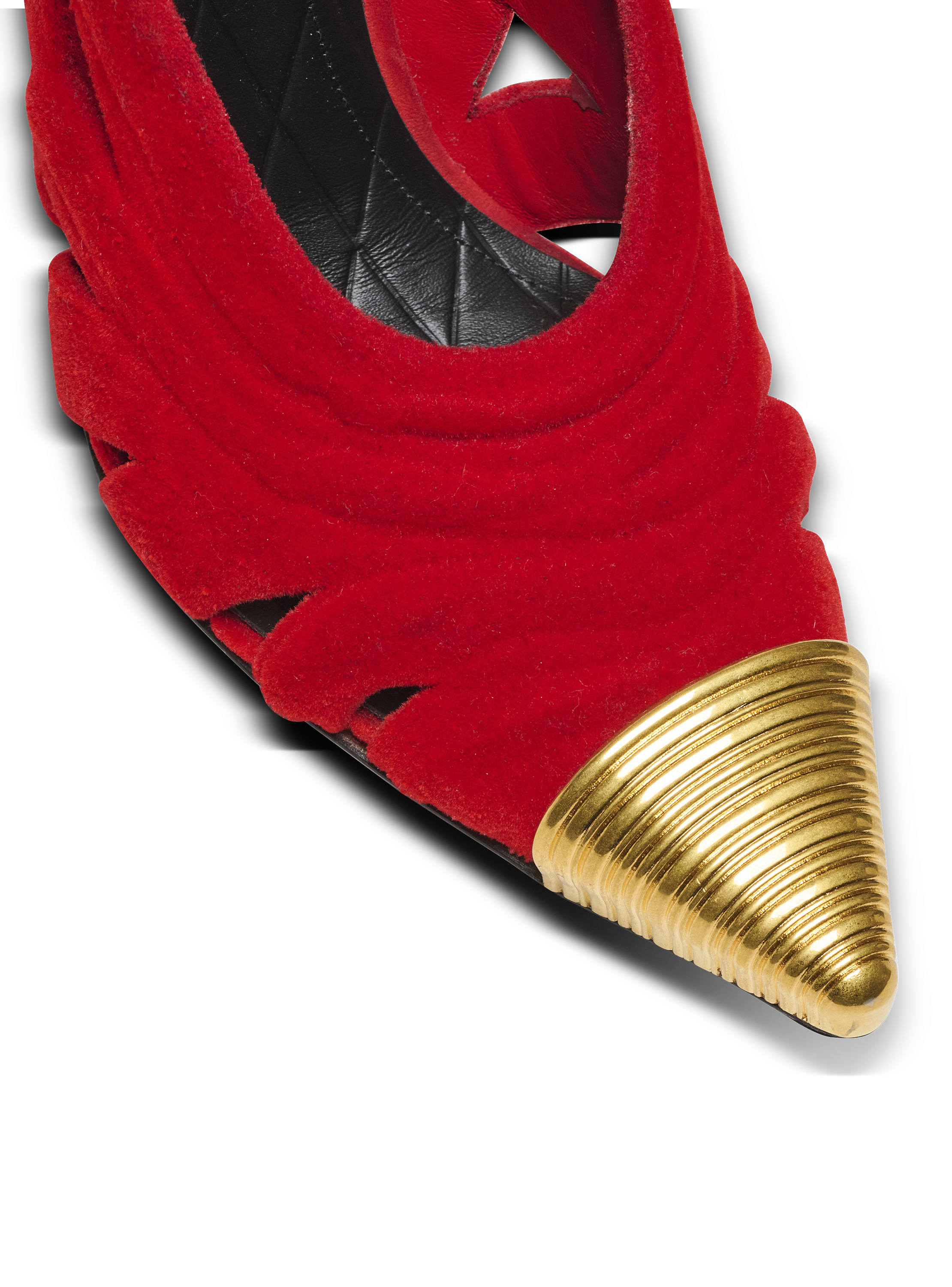 Lipstick pumps in suede leather and brass