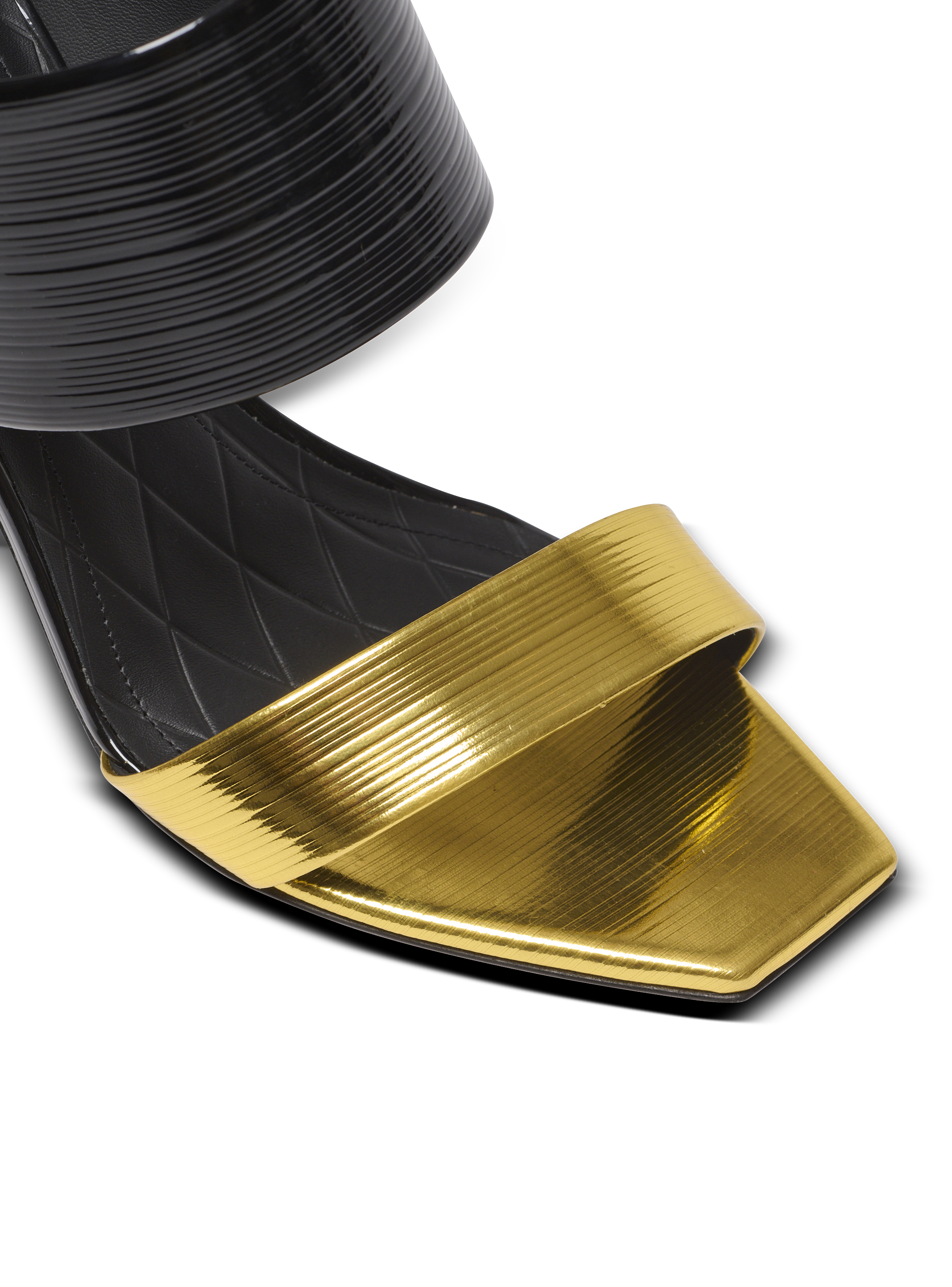 PB mules in striped leather