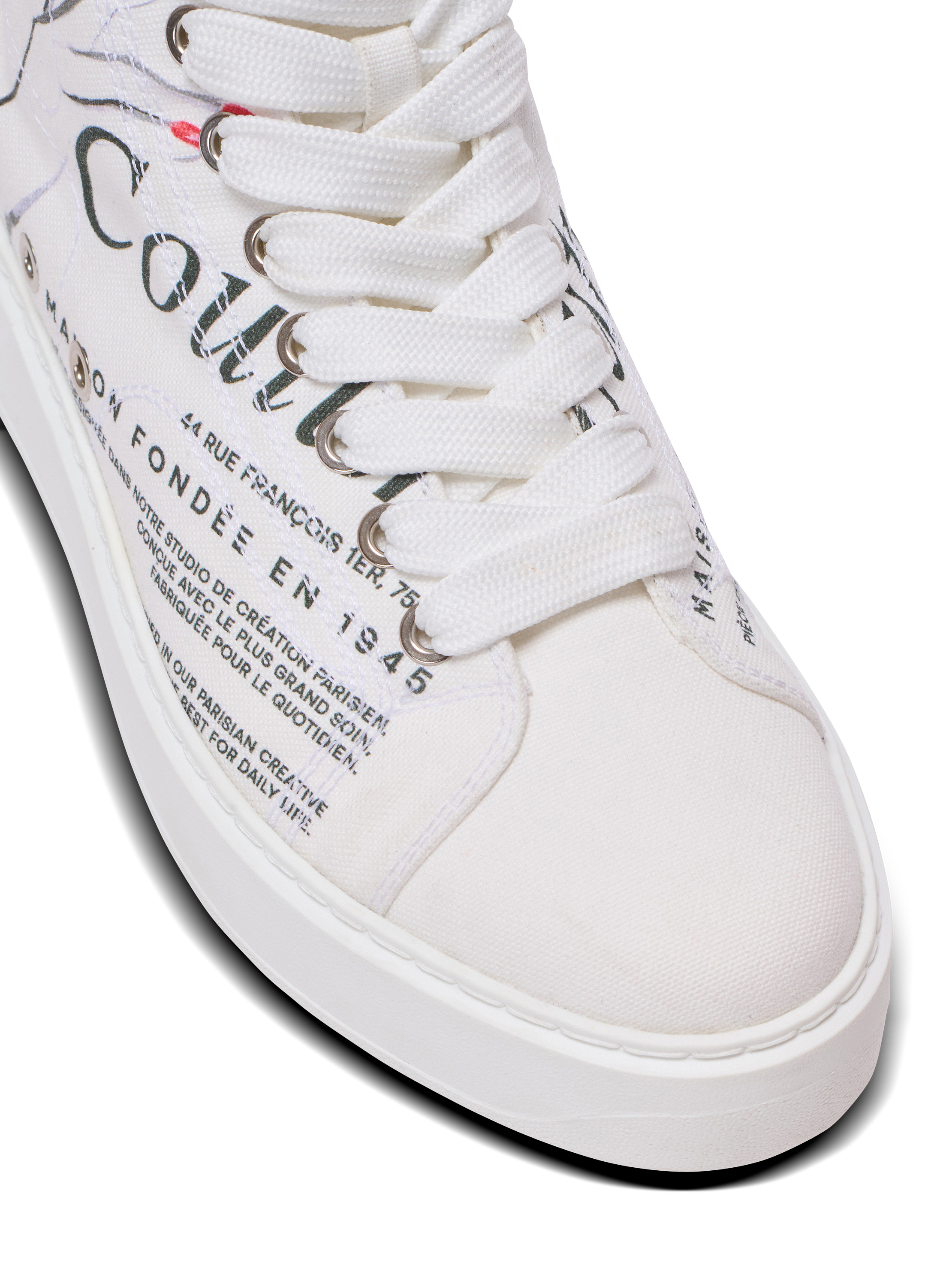 B-Court high-top trainers with Balmain Beauty print