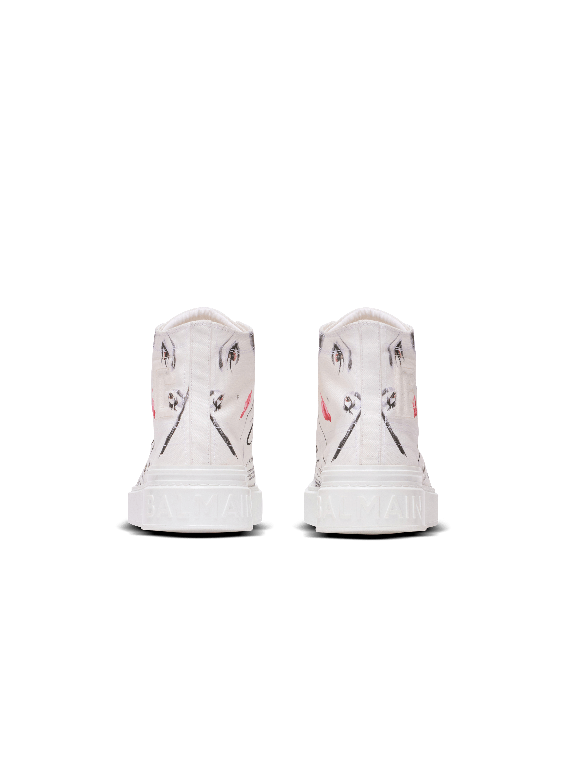 B-Court high-top trainers with Balmain Beauty print