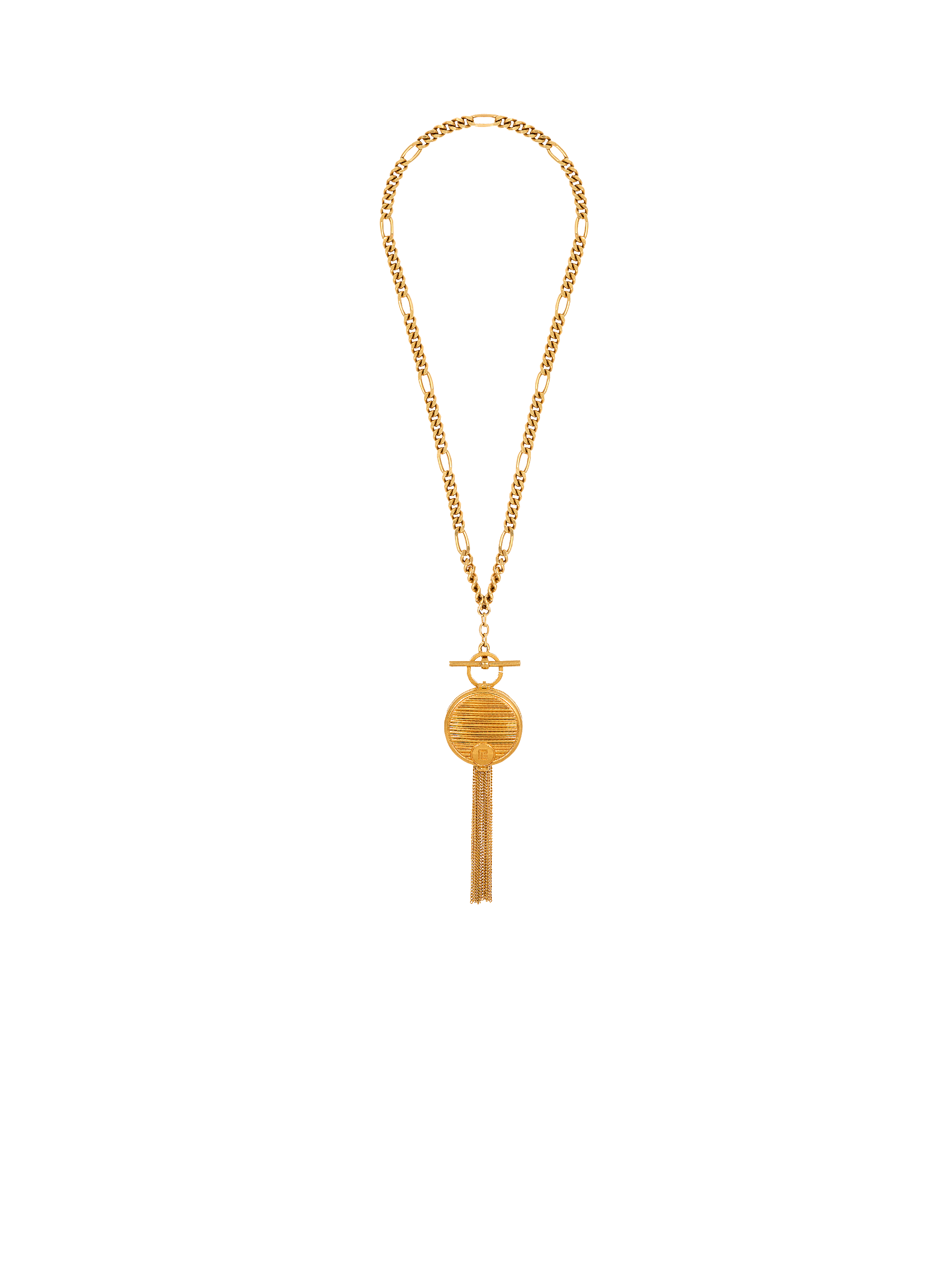 Brass Powder Compact necklace