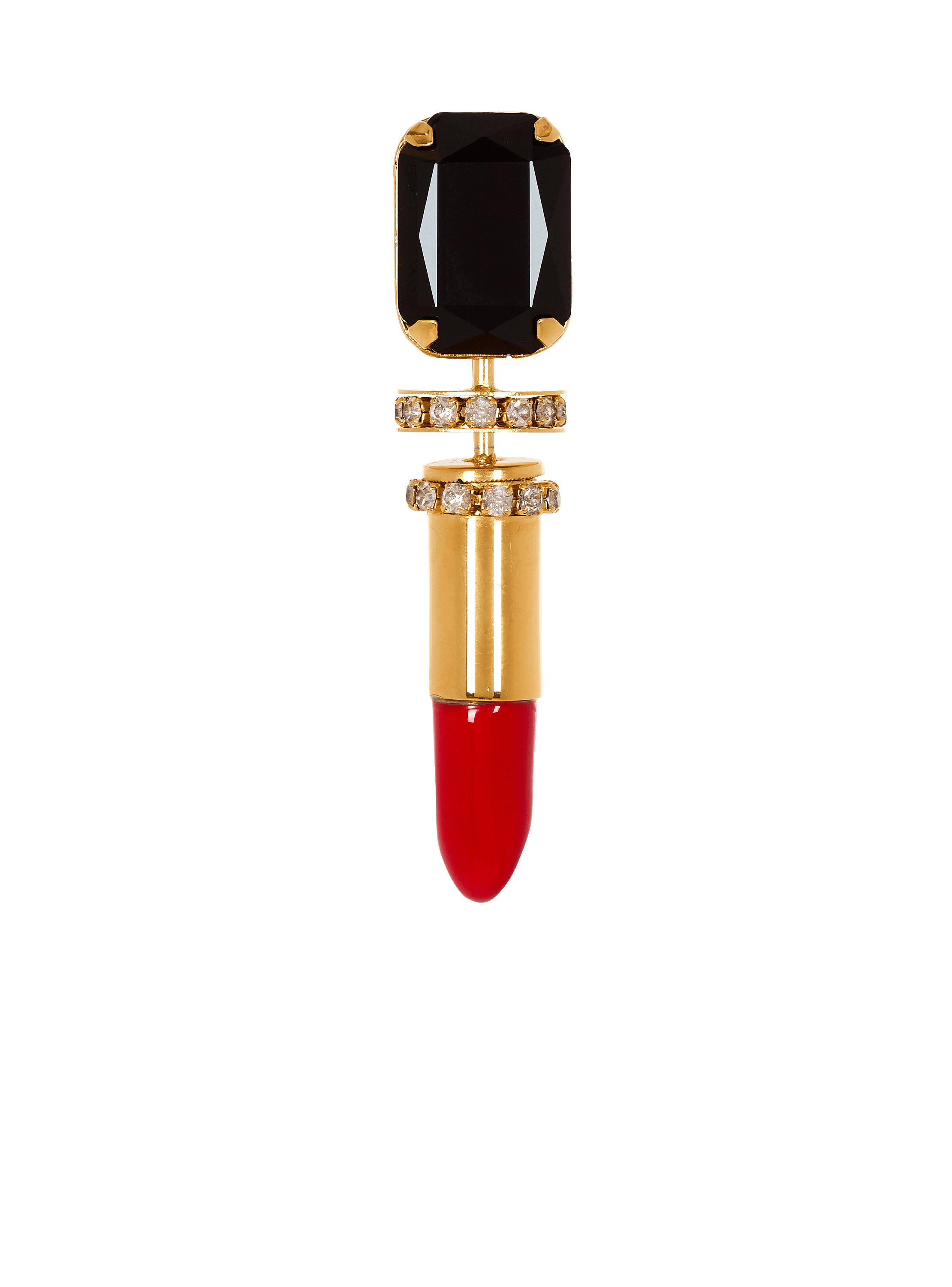 Brass Lipstick brooch