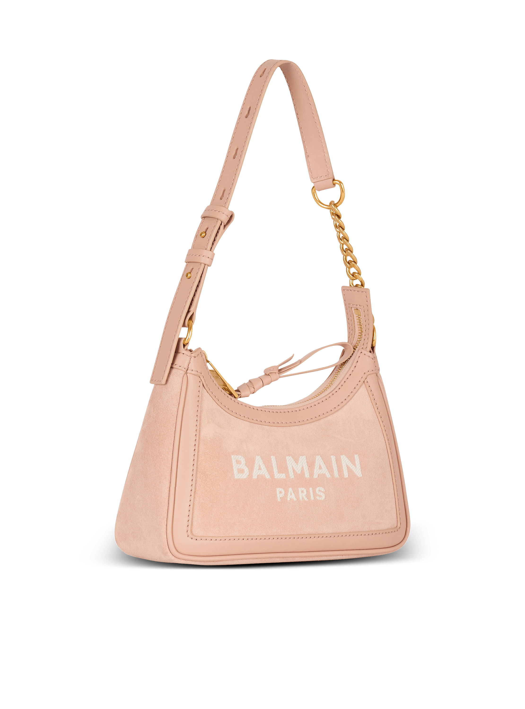 【Balmain】B-ARMY SHOULDER BAG-SUEDE LEATHER&LOGO◆EN1BT743L Suede B-Army Shoulder bag beige beige - Women | BALMAIN