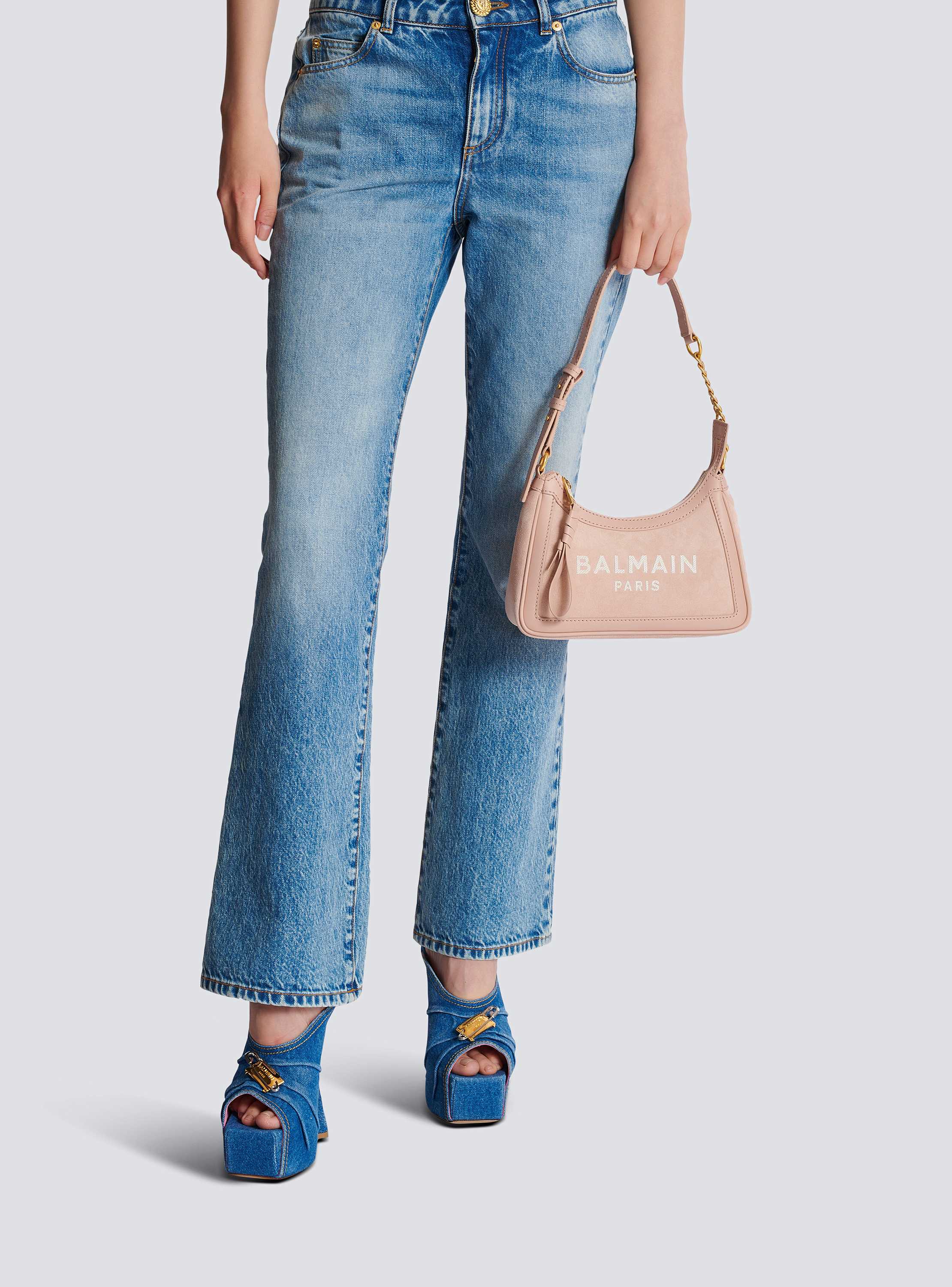 Suede B-Army Shoulder bag beige - Women | BALMAIN