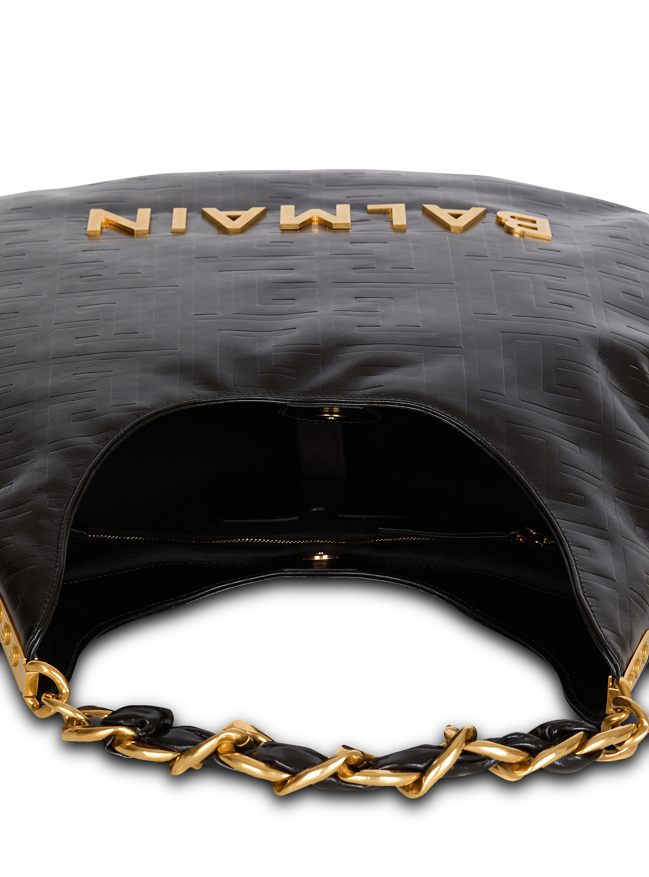 Large 1945 Soft Hobo bag in crinkled calfskin black - Women Large 1945 Soft Hobo bag in crinkled calfskin black - Women