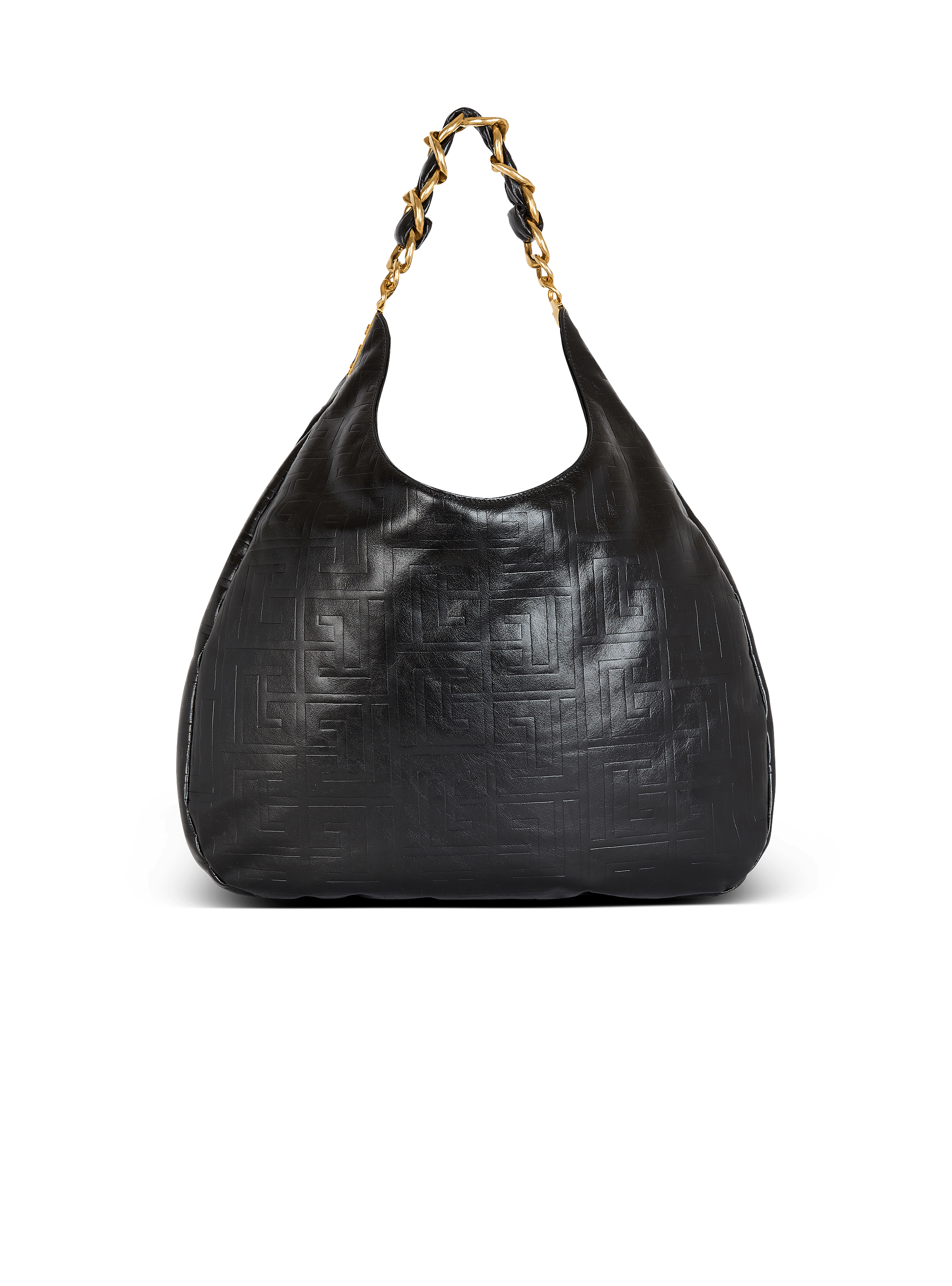 Large 1945 Soft Hobo bag in crinkled calfskin black - Women Large 1945 Soft Hobo bag in crinkled calfskin black - Women