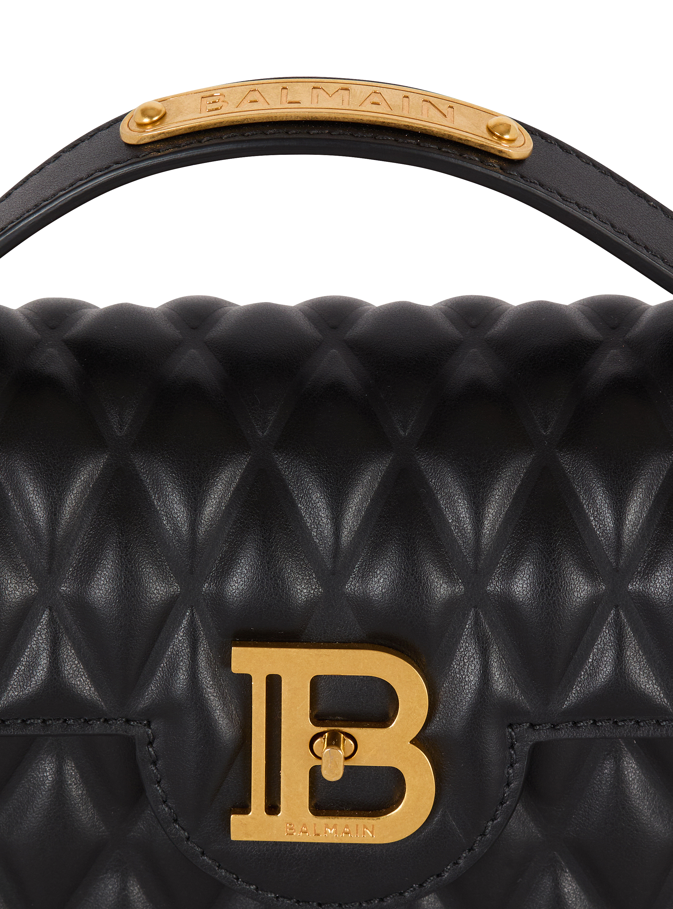 BALMAIN Bバズダイナスティ小型ハンドルバッグ B-Buzz Dynasty bag in quilted calfskin black - Women | BALMAIN