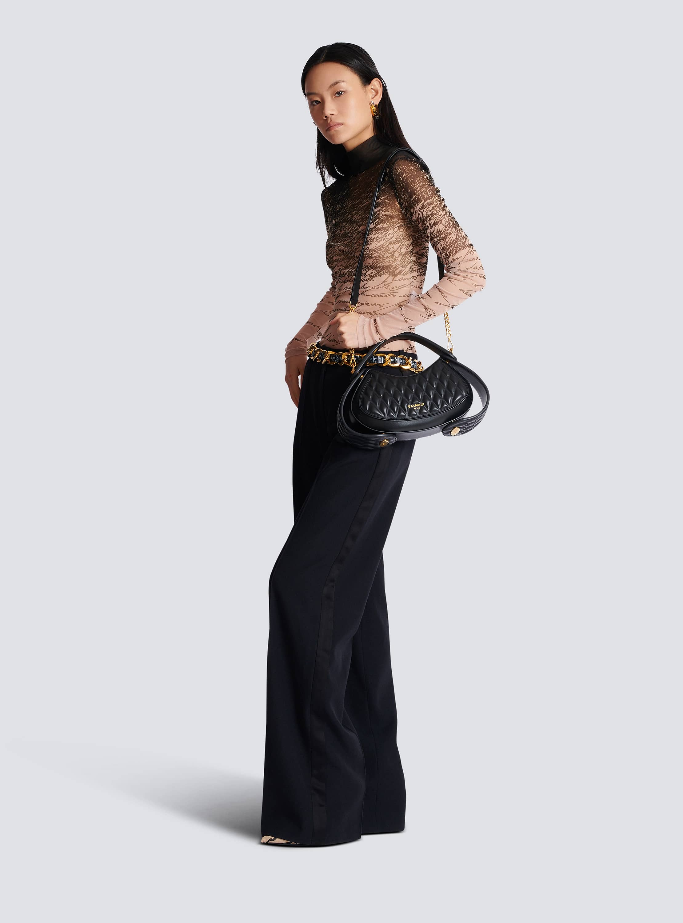 Medium Jolie Madame bag in quilted leather black - Women
