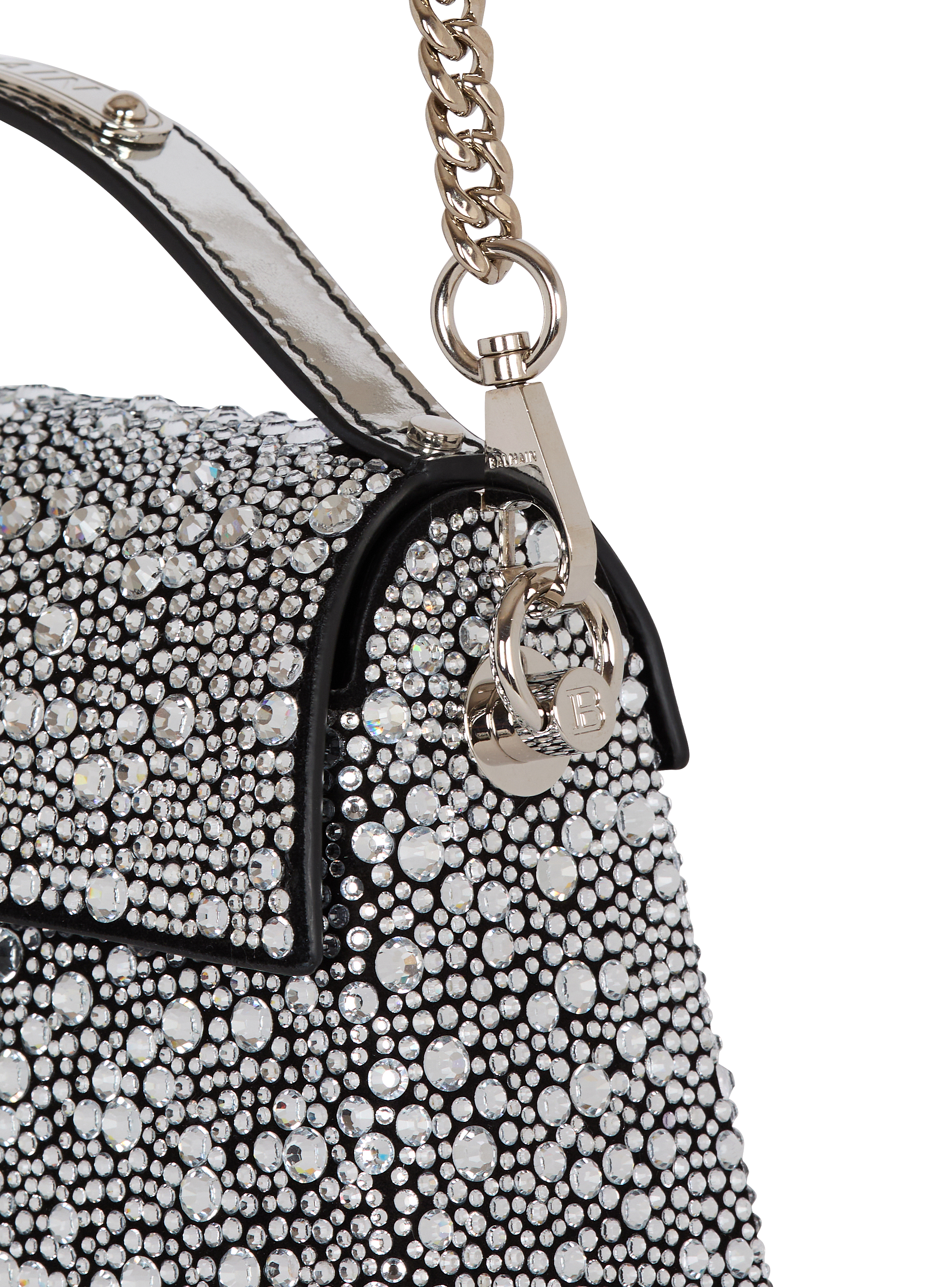 B-Buzz Dynasty bag in suede and rhinestones silver silver