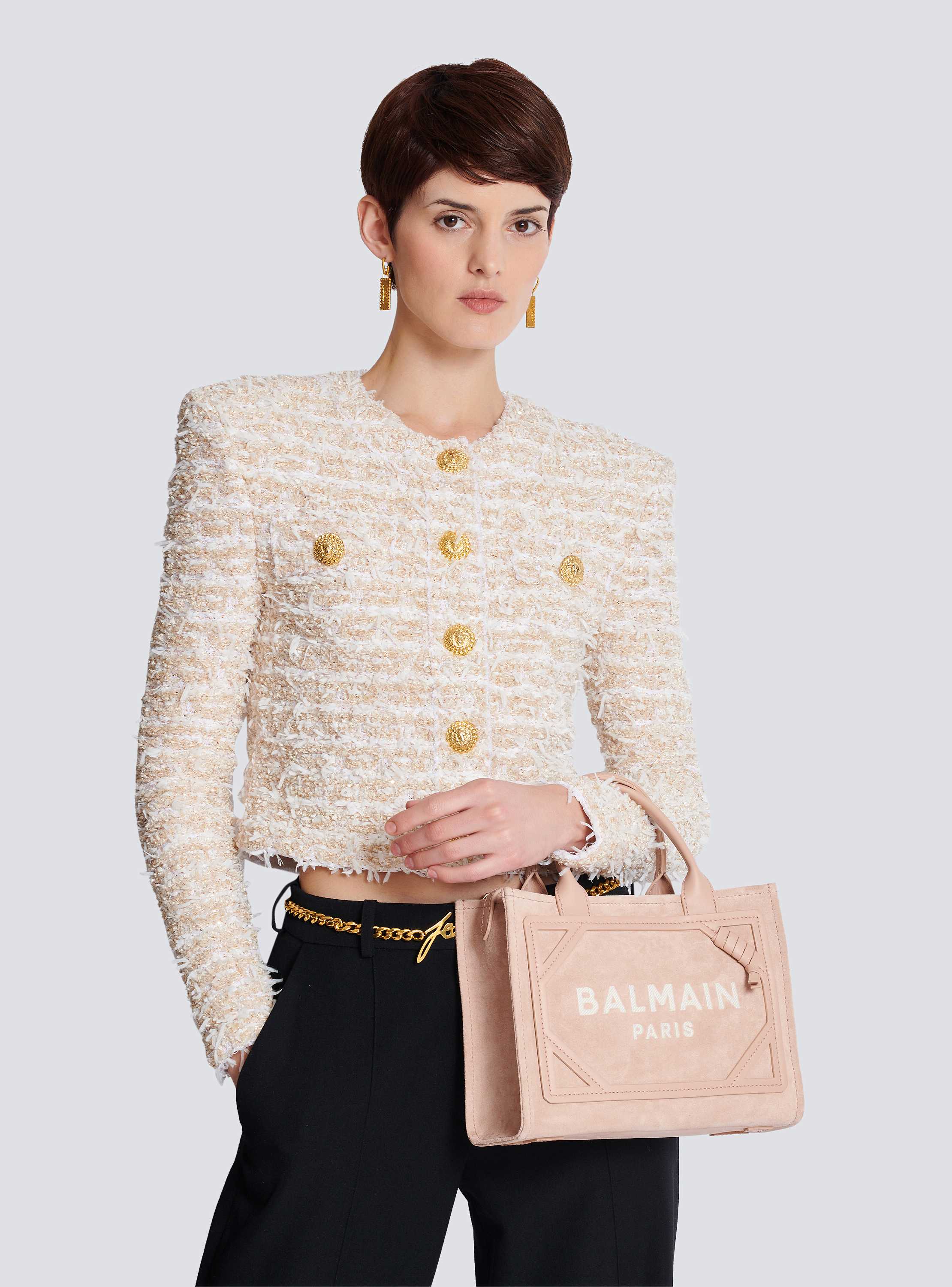 Small suede B-Army tote bag - Women | BALMAIN