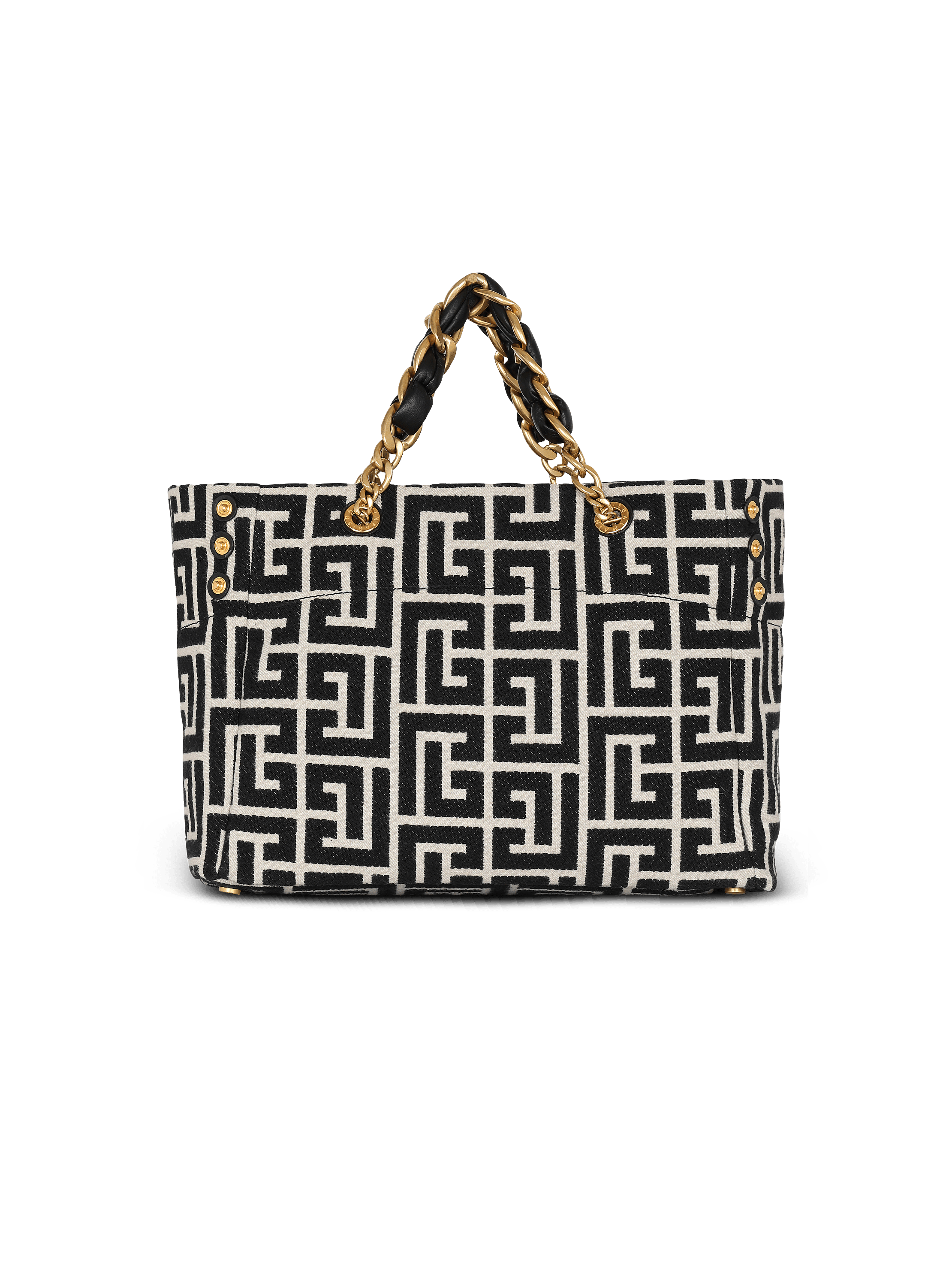 1945 Soft monogrammed jacquard tote bag black - Women | BALMAIN