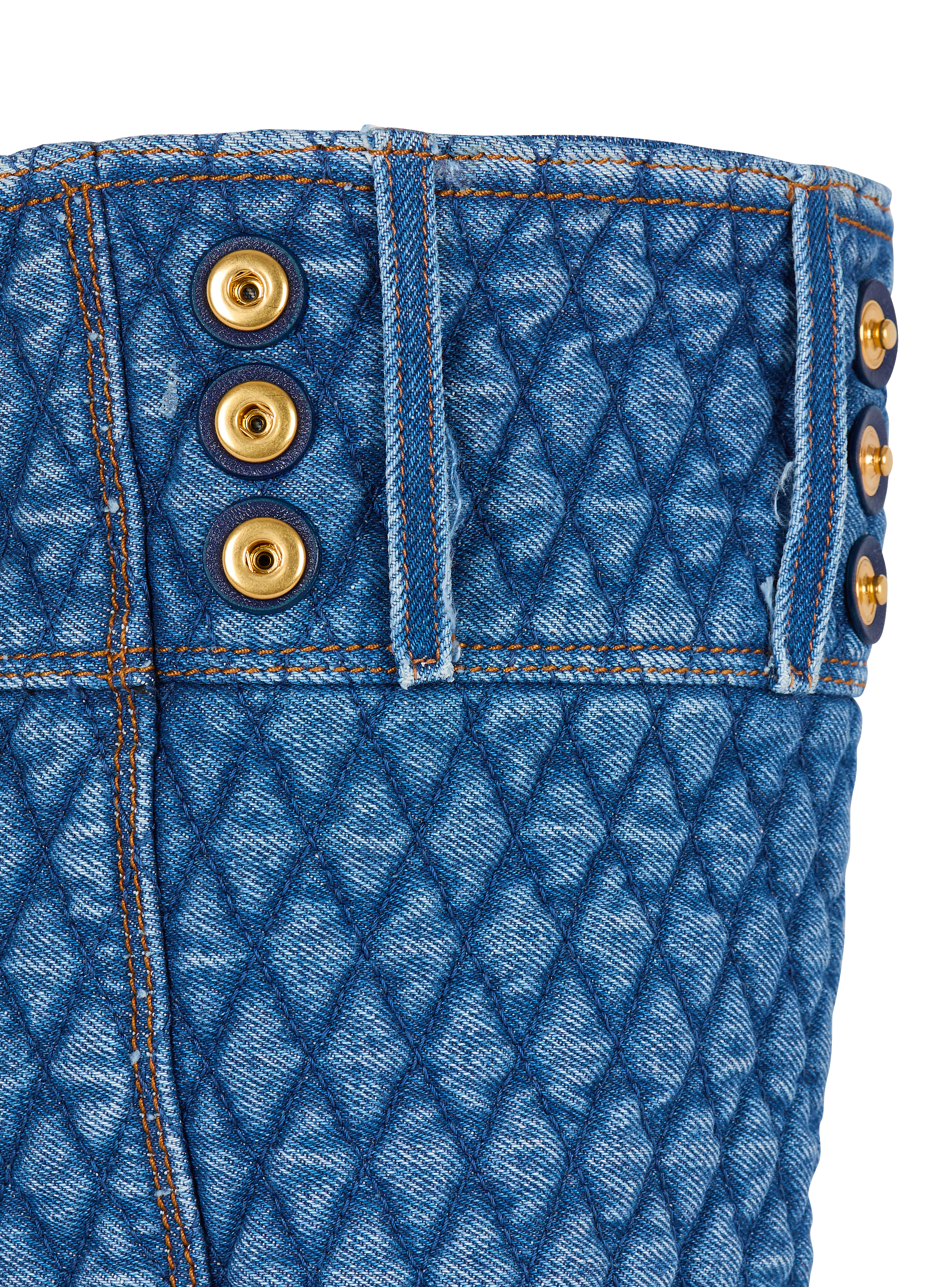 Balmain☆VIP価格 1945 ソフト ロゴ デニム トートバッグ 1945 Soft tote bag in diamond-quilted denim - Women | BALMAIN