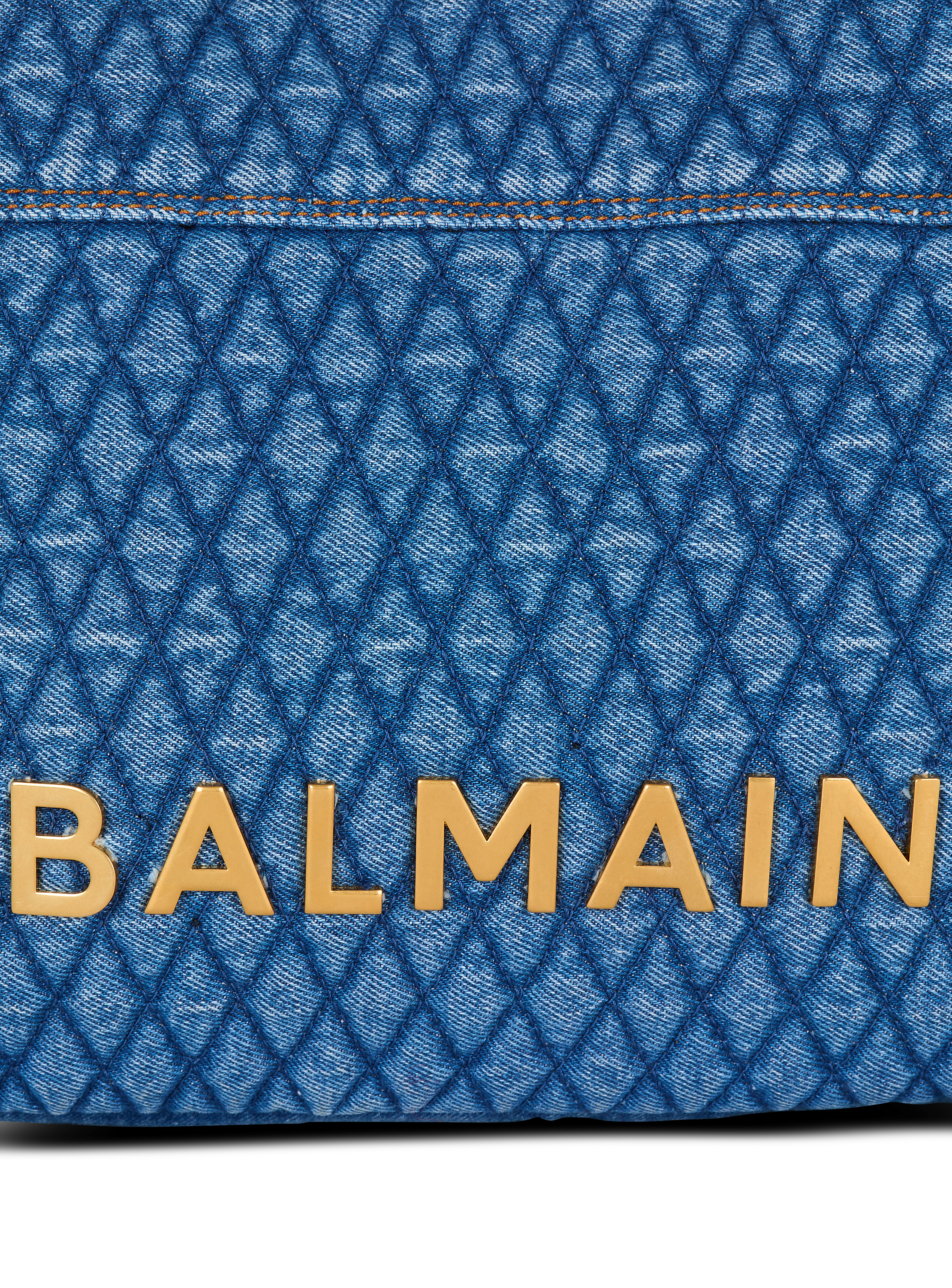 Balmain☆VIP価格 1945 ソフト ロゴ デニム トートバッグ 1945 Soft tote bag in diamond-quilted denim - Women | BALMAIN