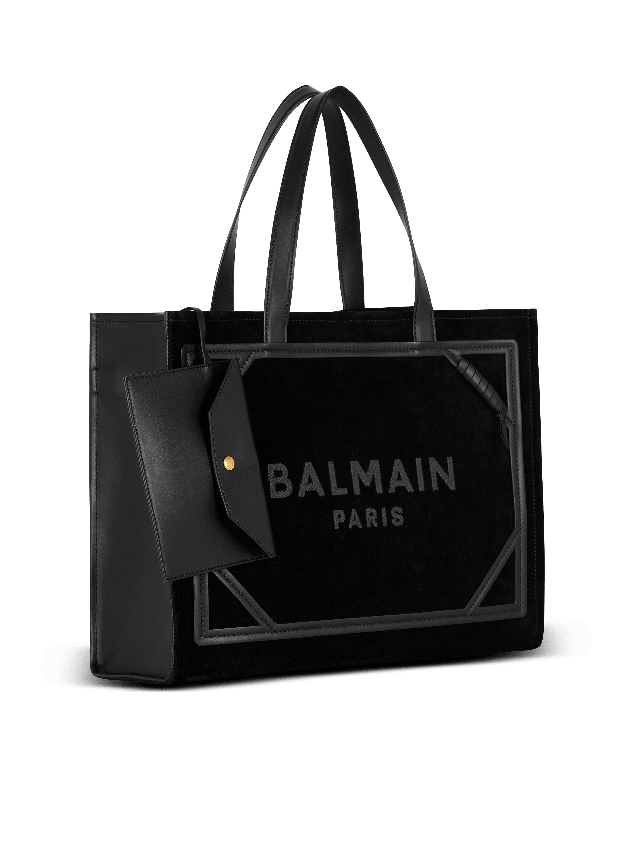 Balmain☆VIP価格 ミディアム B-アーミー トートバッグ Medium suede B-Army tote bag black black - Women | BALMAIN