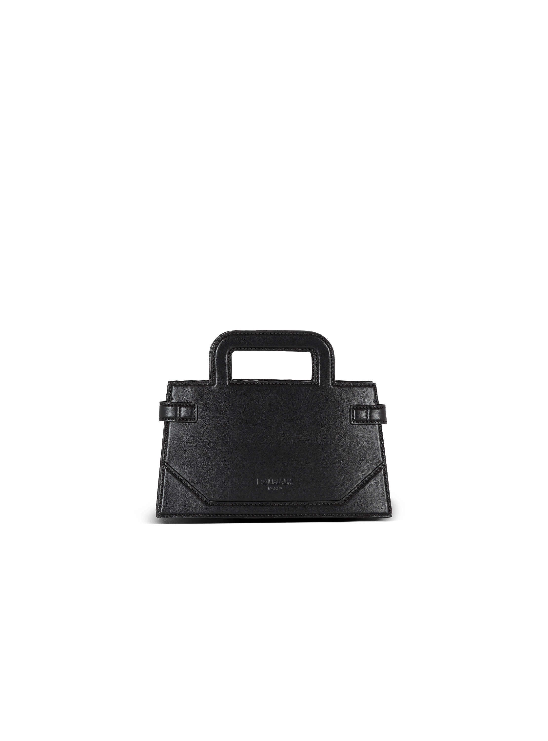 Small B-Buzz Top Handle bag in calfskin black - Women | BALMAIN