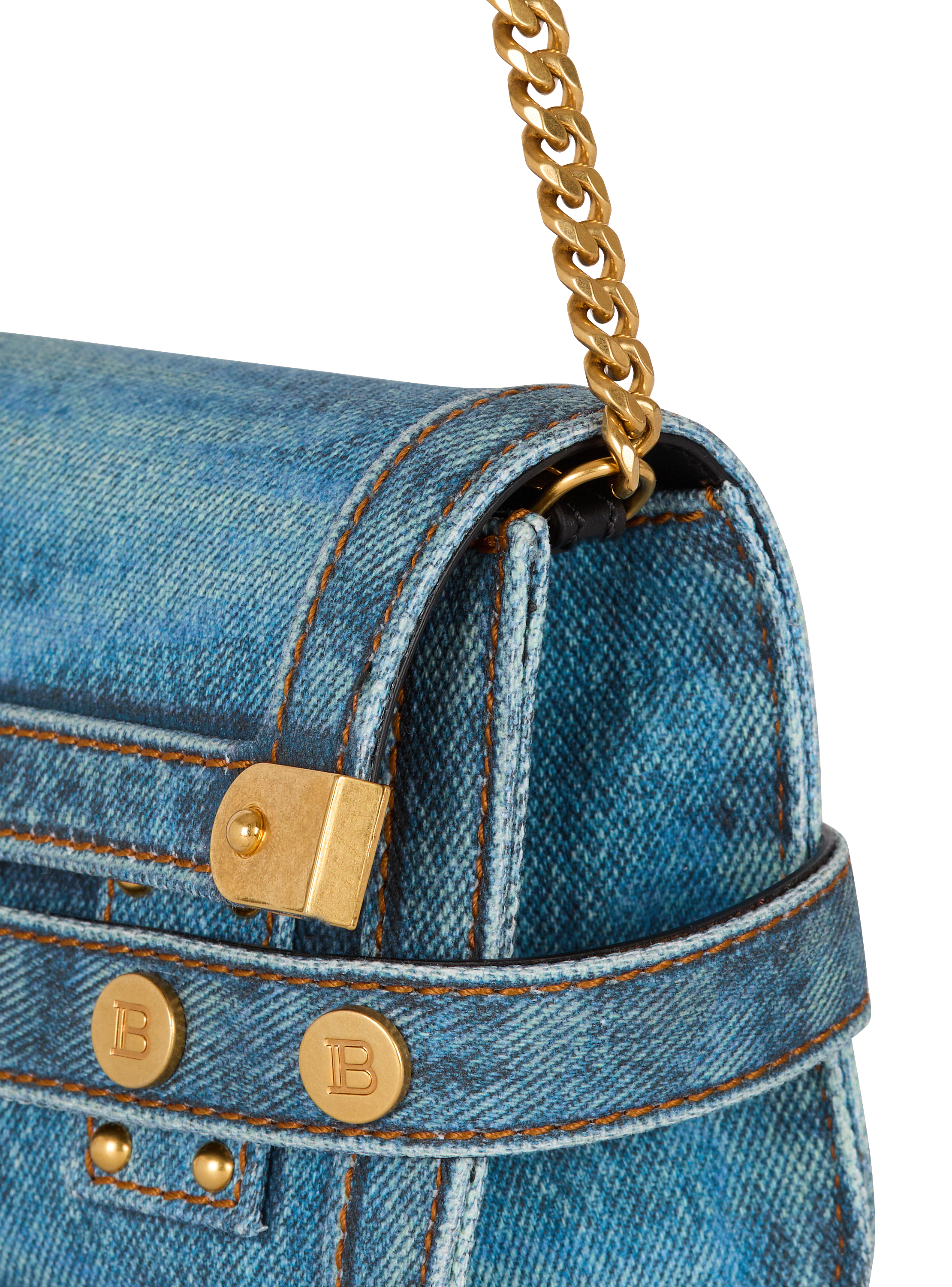 ポーチ BALMAIN POUCH (EN1LE596TDEN) B-Buzz Pouch 23 in denim print canvas - Women | BALMAIN