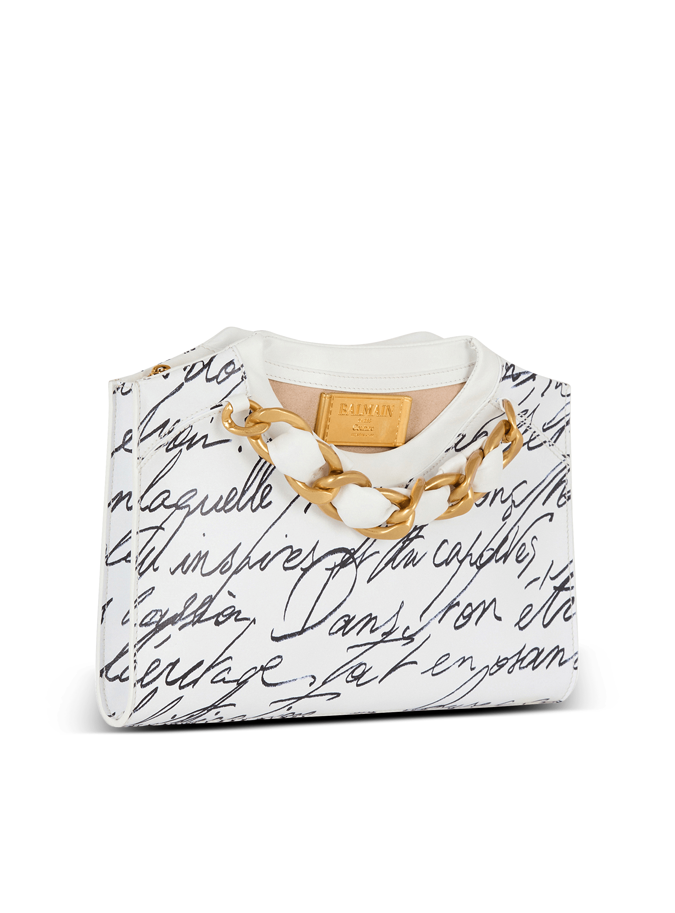 Crewneck zipped pouch-Love Letter lambskin