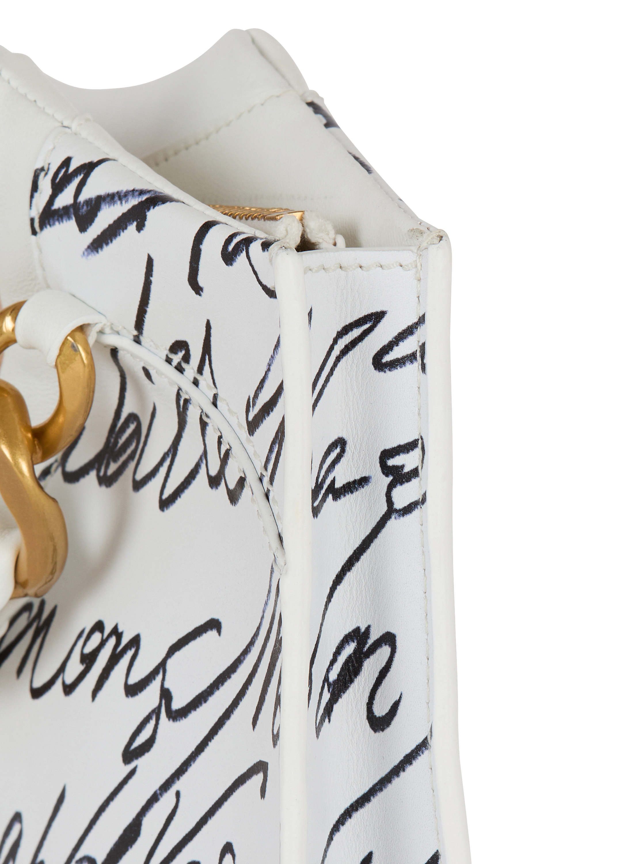 Crewneck zipped pouch-Love Letter lambskin