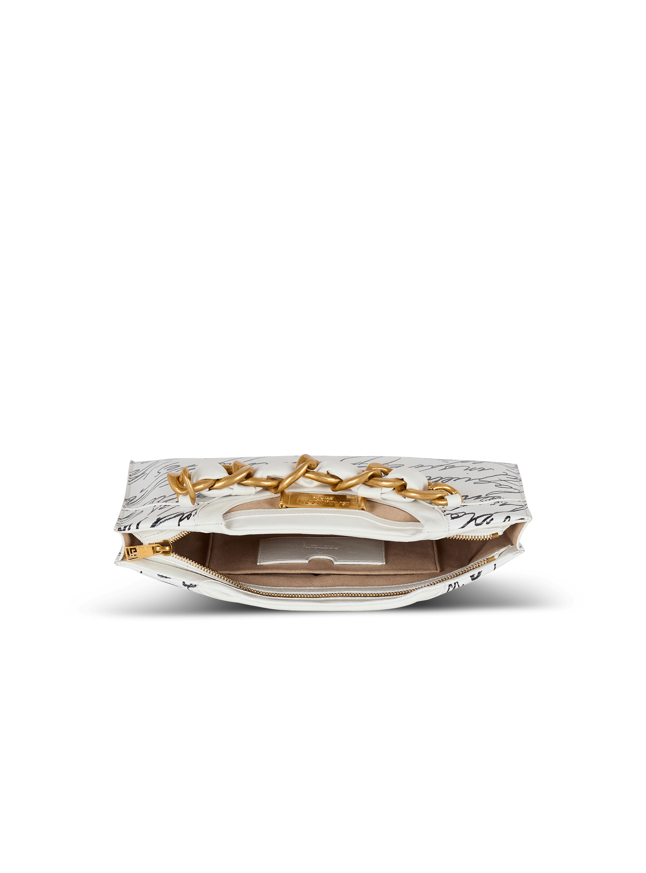 Crewneck zipped pouch-Love Letter lambskin