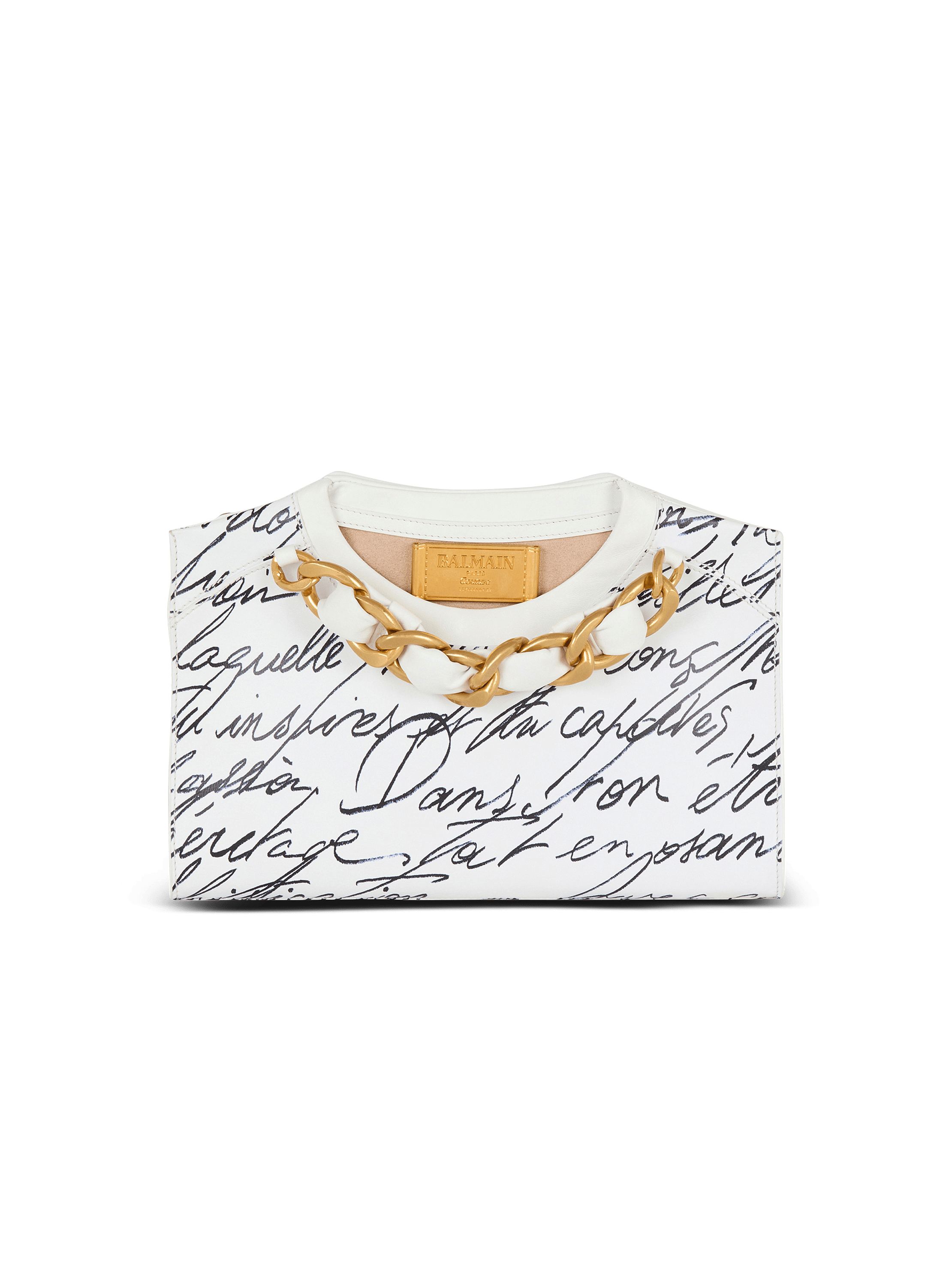 Crewneck zipped pouch-Love Letter lambskin