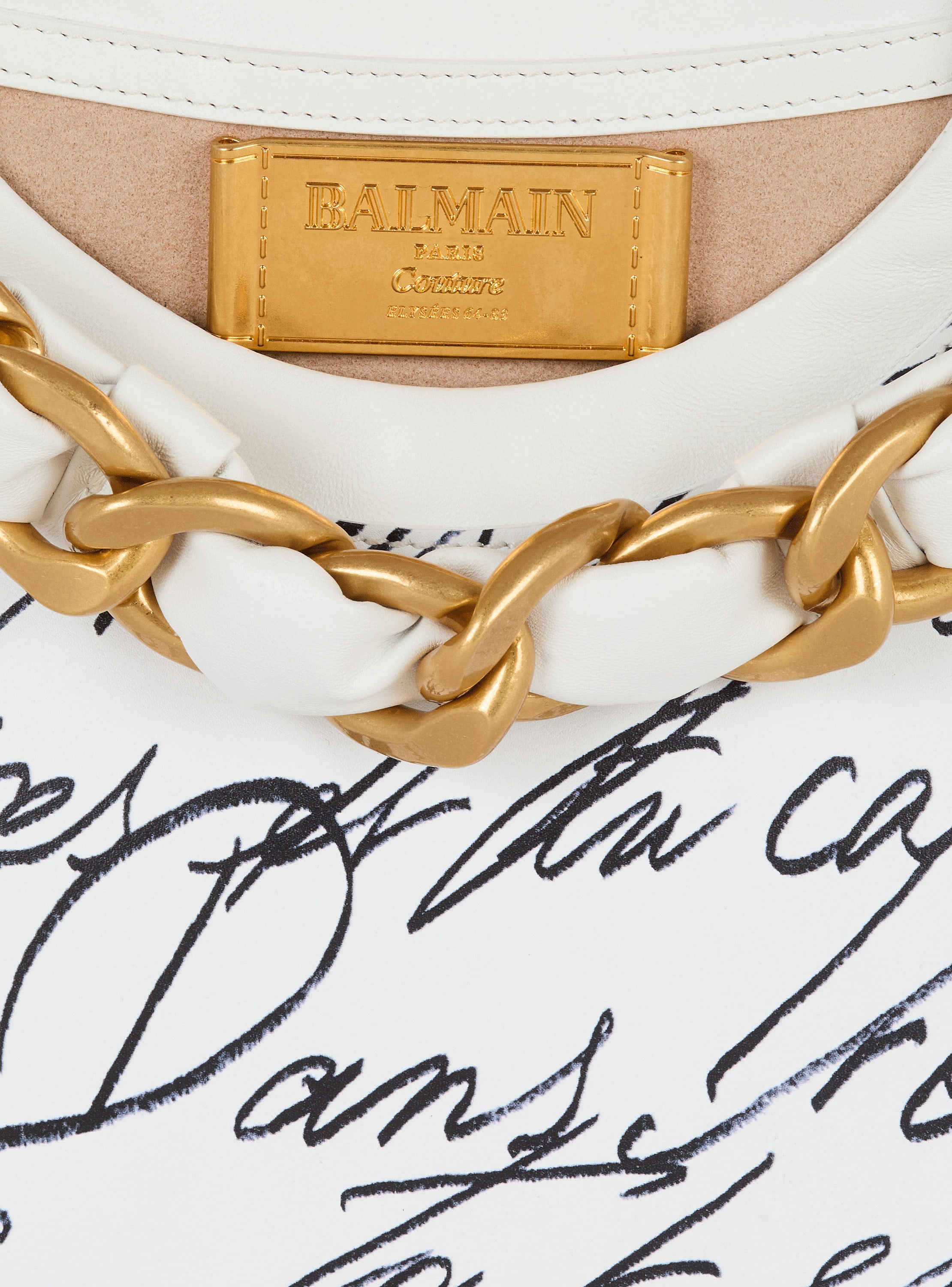 Crewneck zipped pouch-Love Letter lambskin