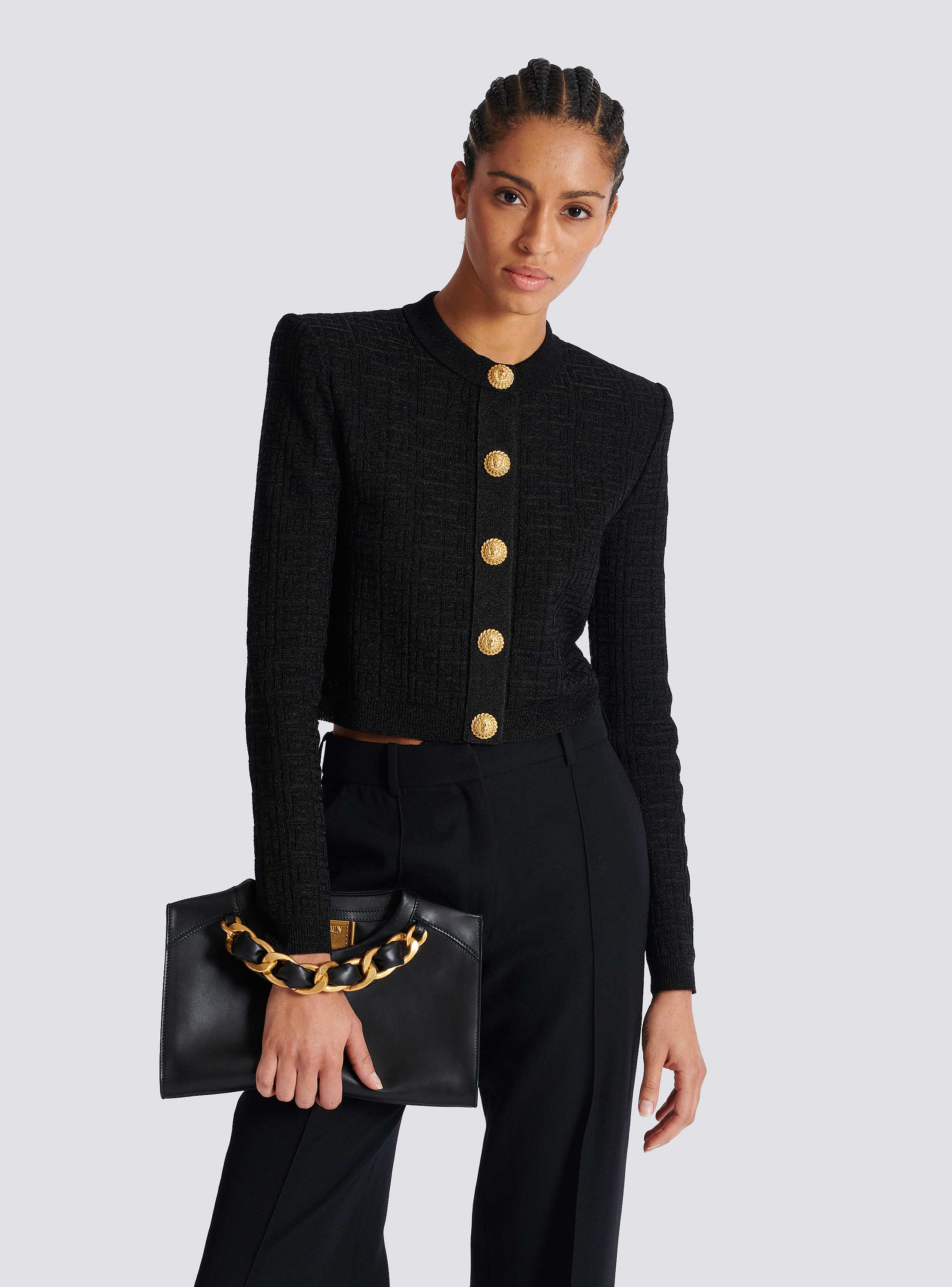 Crewneck zipped calfskin pouch - Women | BALMAIN