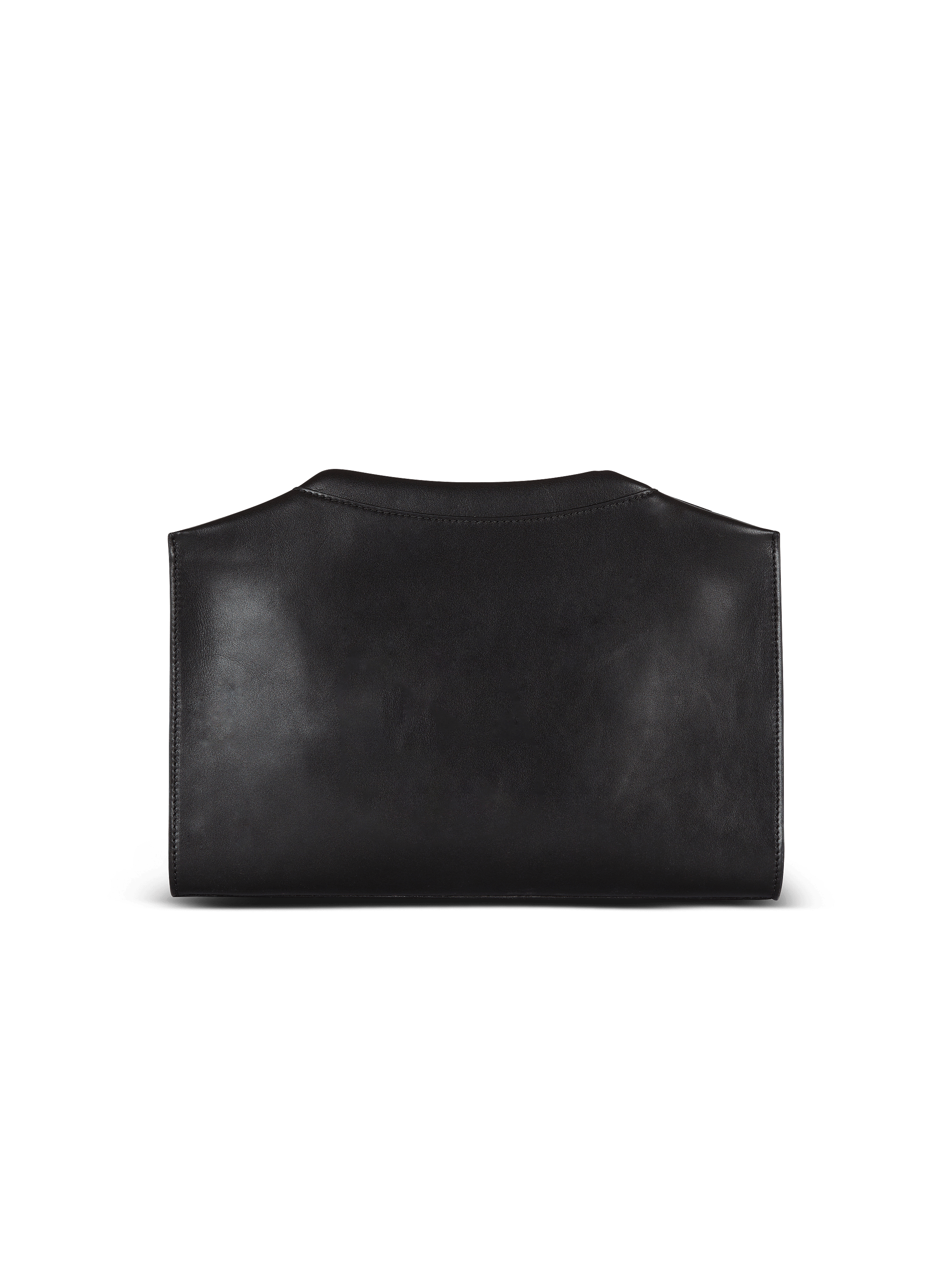 Crewneck zipped calfskin pouch black black - Women | BALMAIN