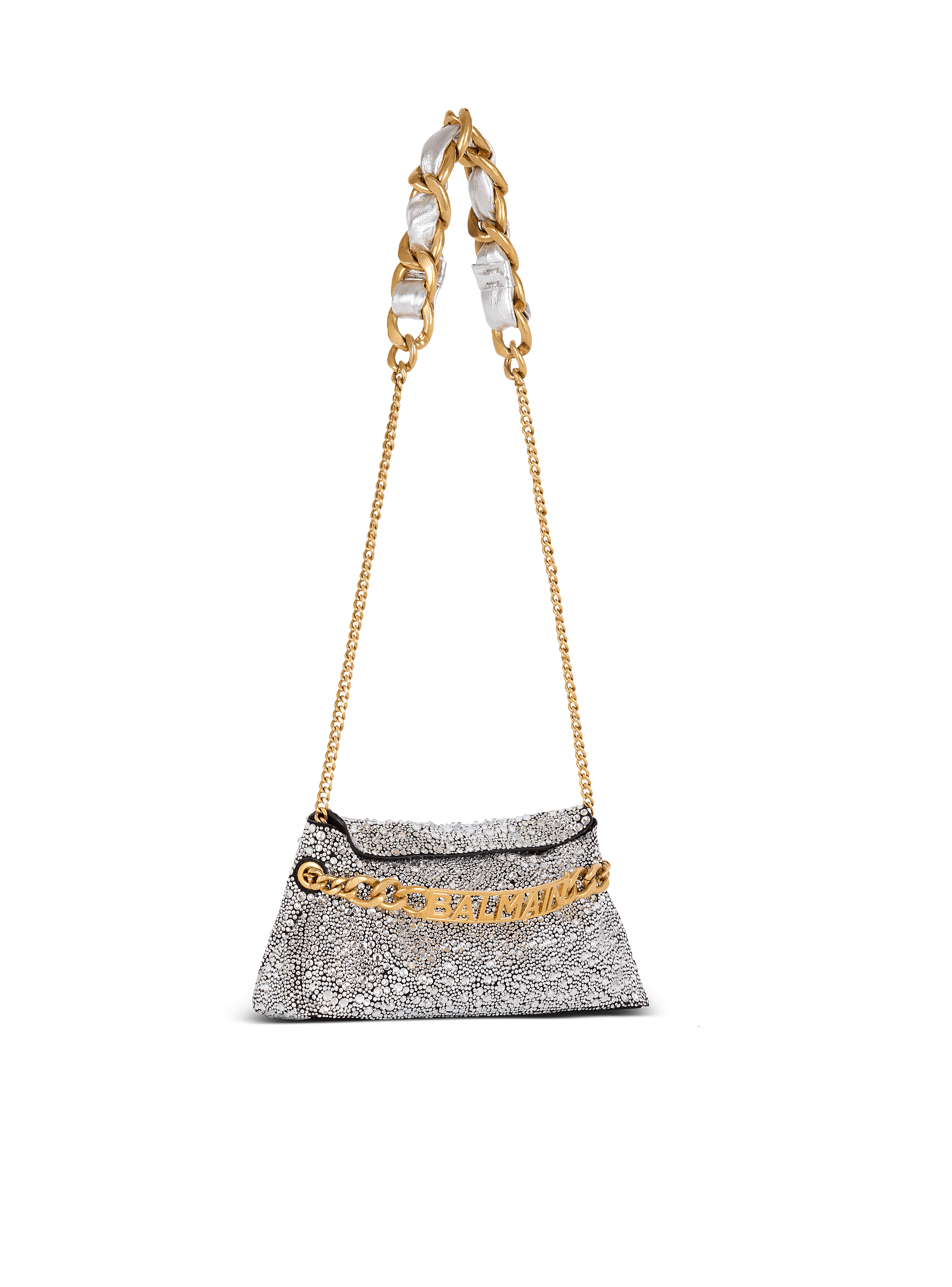 1945 Soft suede and rhinestone clutch