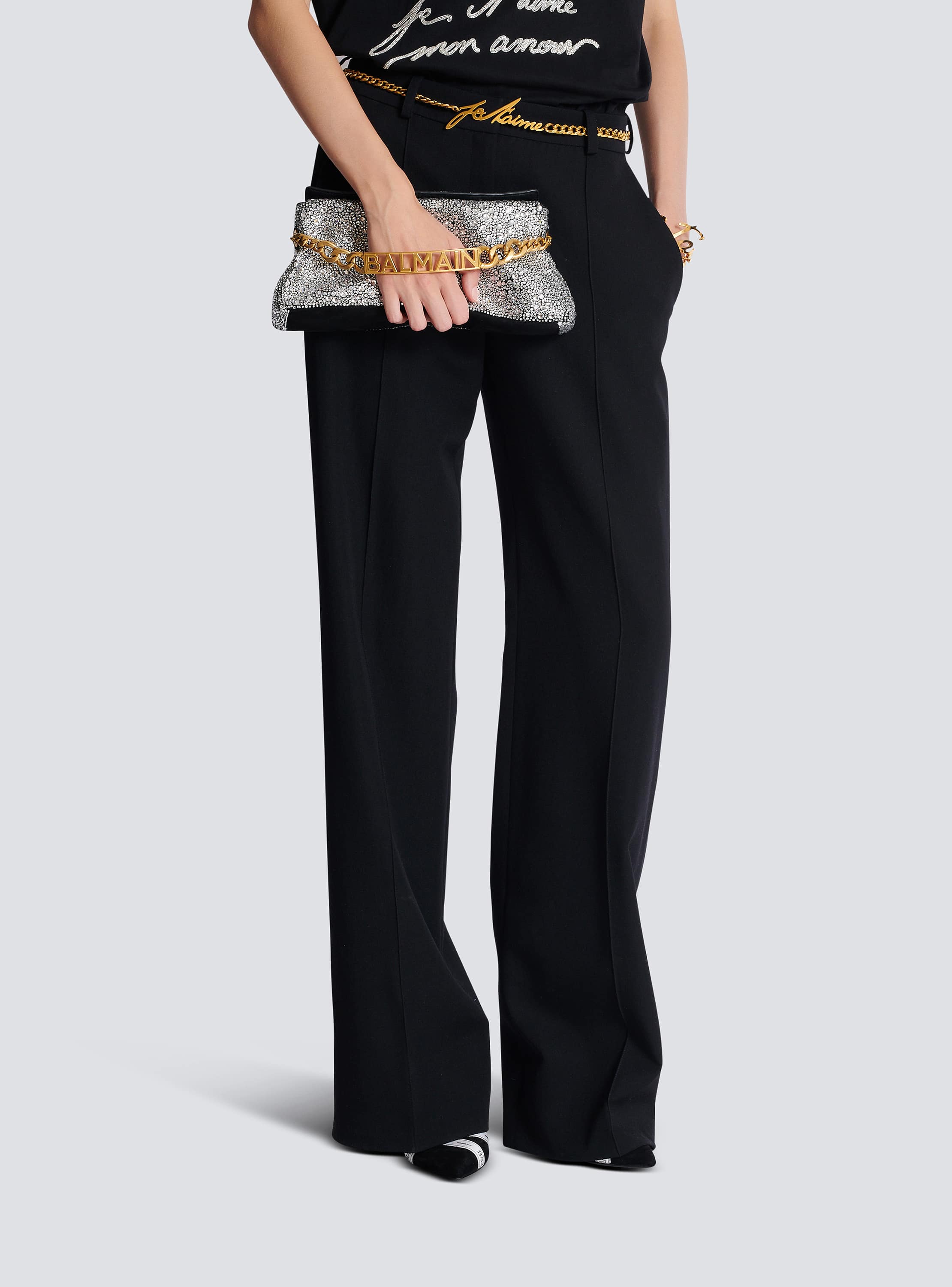 1945 Soft suede and rhinestone clutch